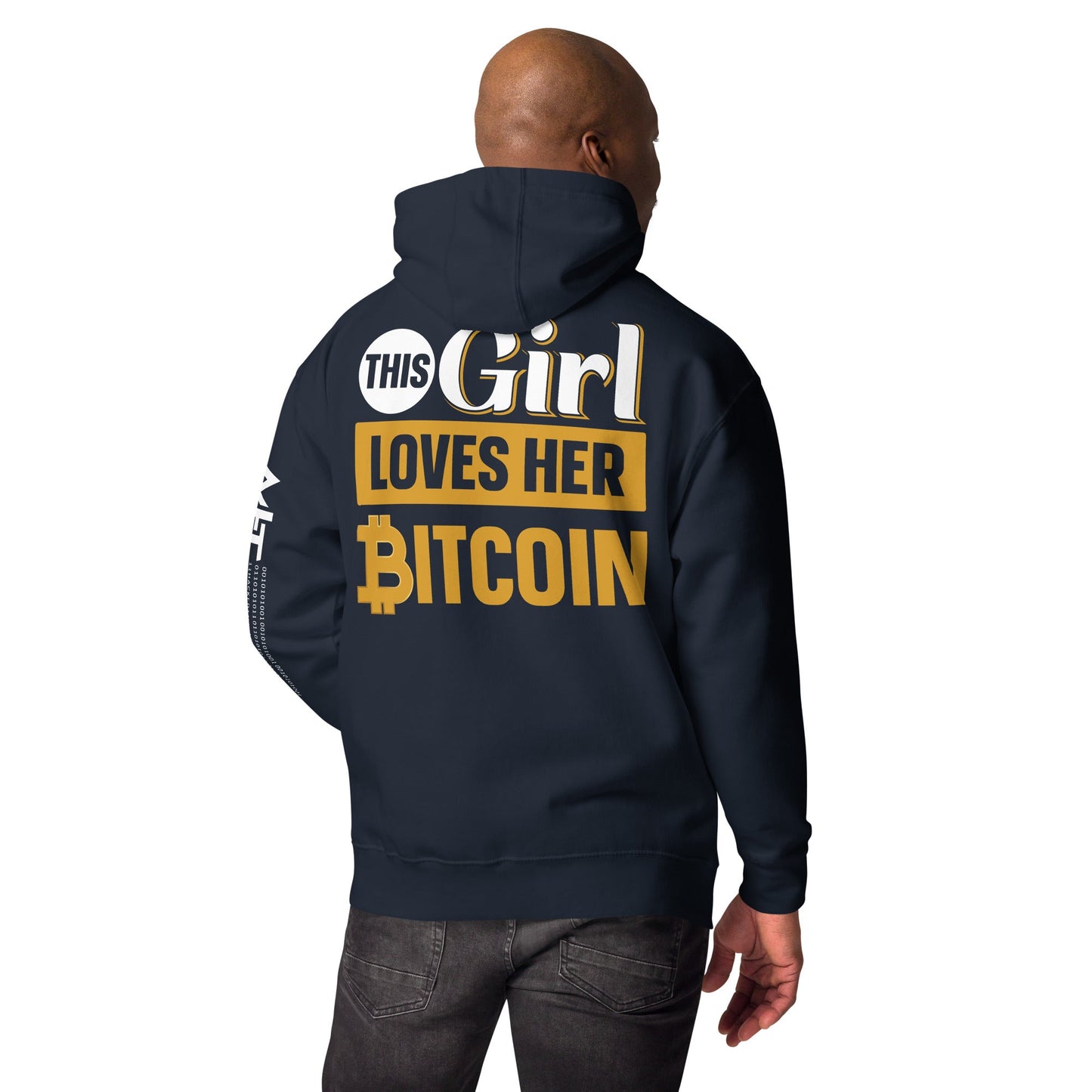 This Girl love her Bitcoin Unisex Hoodie ( Back Print ) by DarkByteGear