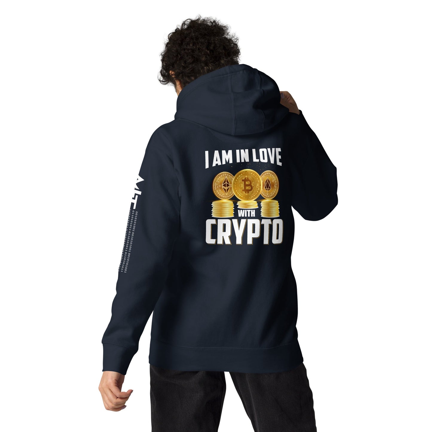 I am in love with Crypto Unisex Hoodie ( Back Print ) by DarkByteGear