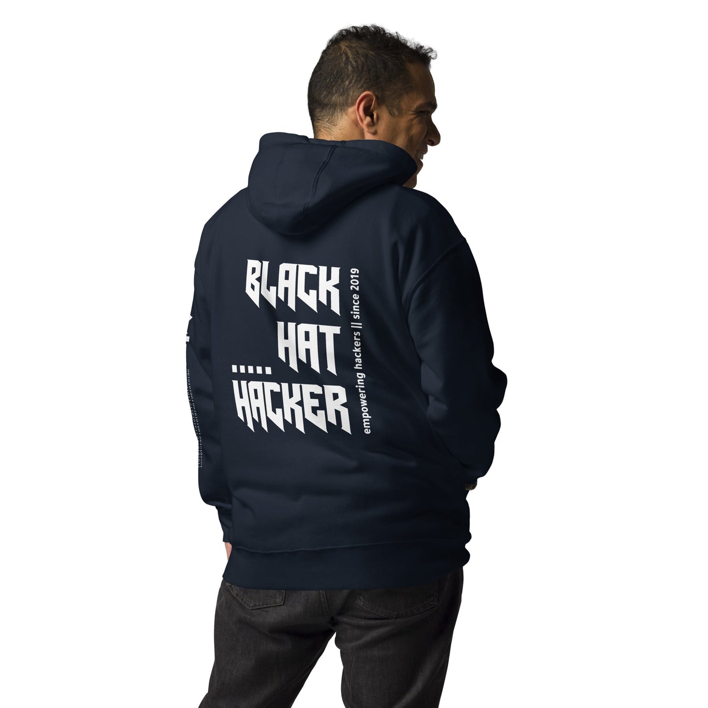 Black Hat Hacker V14 Unisex Hoodie ( Back Print ) by DarkByteGear