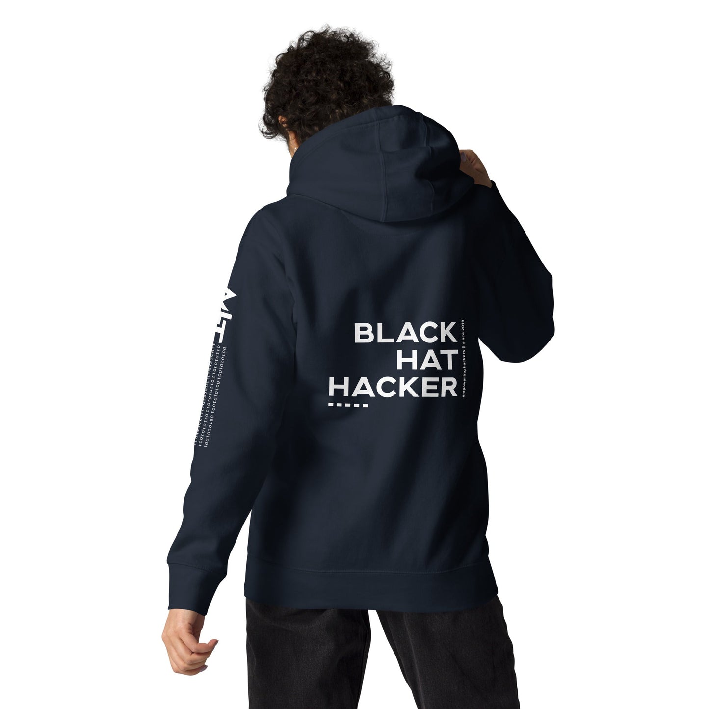 Black Hat Hacker V12 Unisex Hoodie ( Back Print ) by DarkByteGear