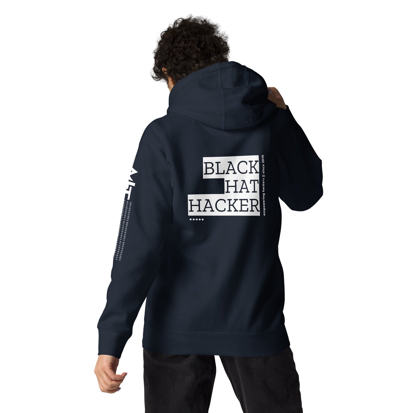 Black Hat Hacker V9 Unisex Hoodie ( Back Print ) by DarkByteGear