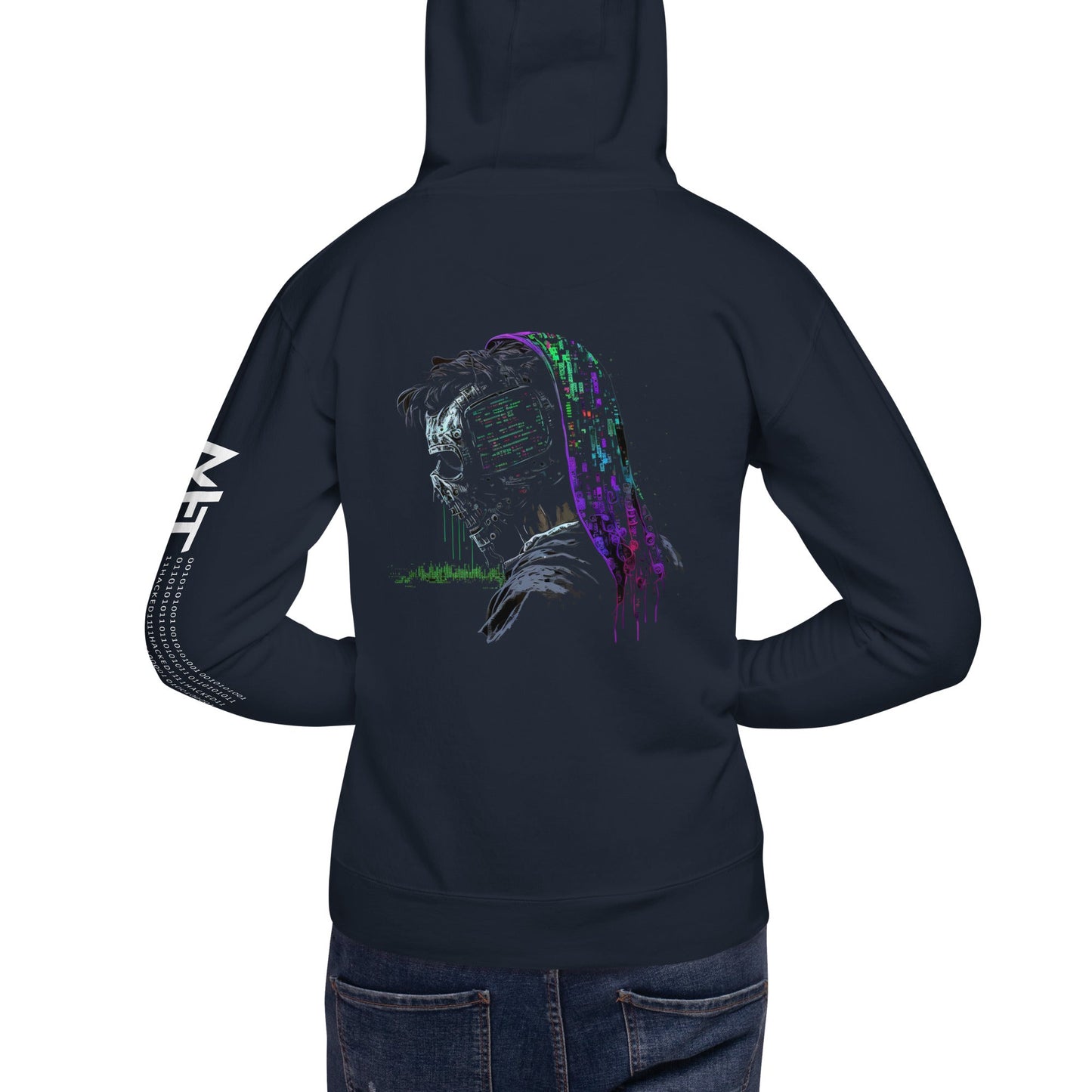 Cyberware Assassin V57 Unisex Hoodie ( Back Print ) by DarkByteGear