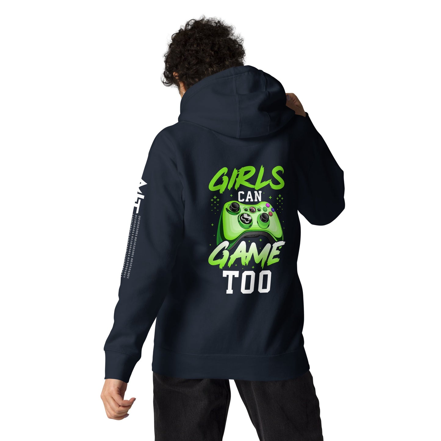 Girls can Game too Unisex Hoodie ( Back Print ) by DarkByteGear