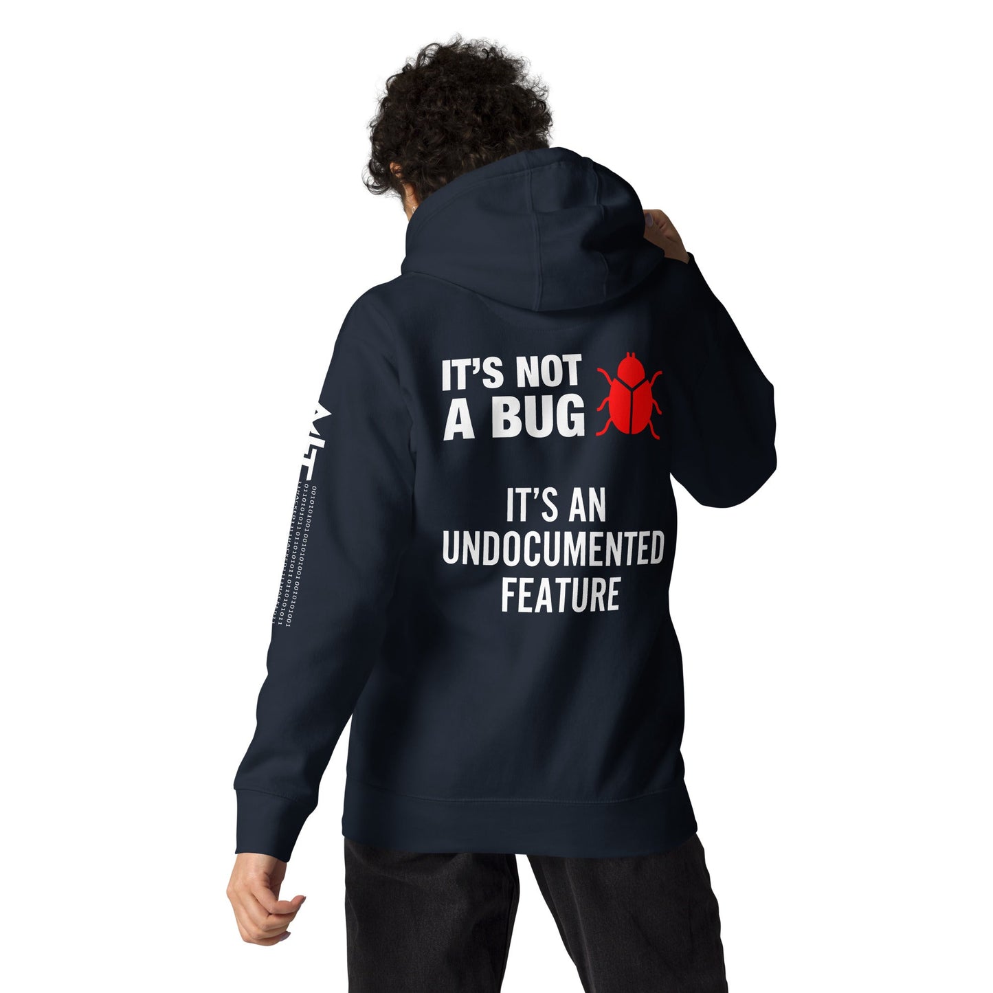 It's not a Bug - Red Unisex Hoodie ( Back Print ) by DarkByteGear