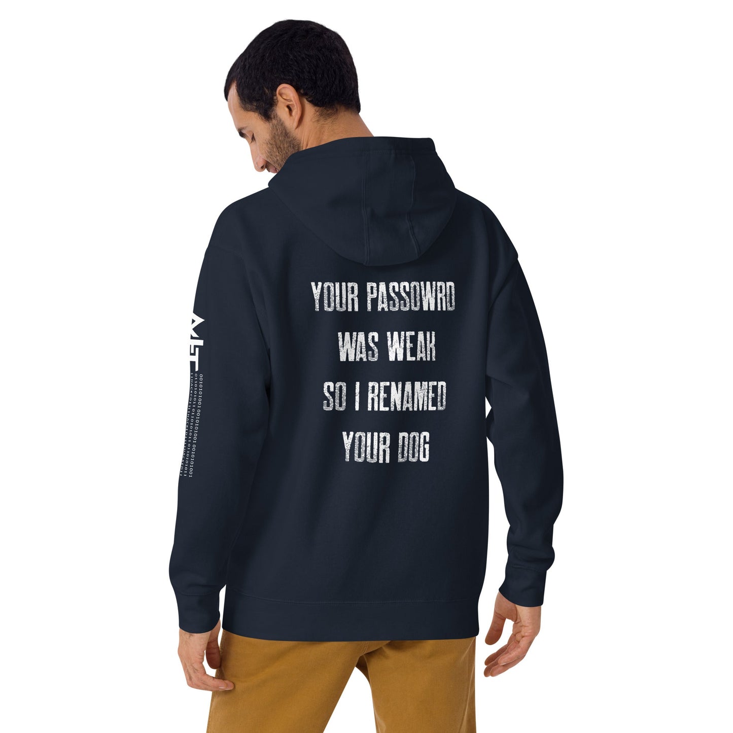 Your Password was Weak - Unisex Hoodie ( Back Print ) by DarkByteGear