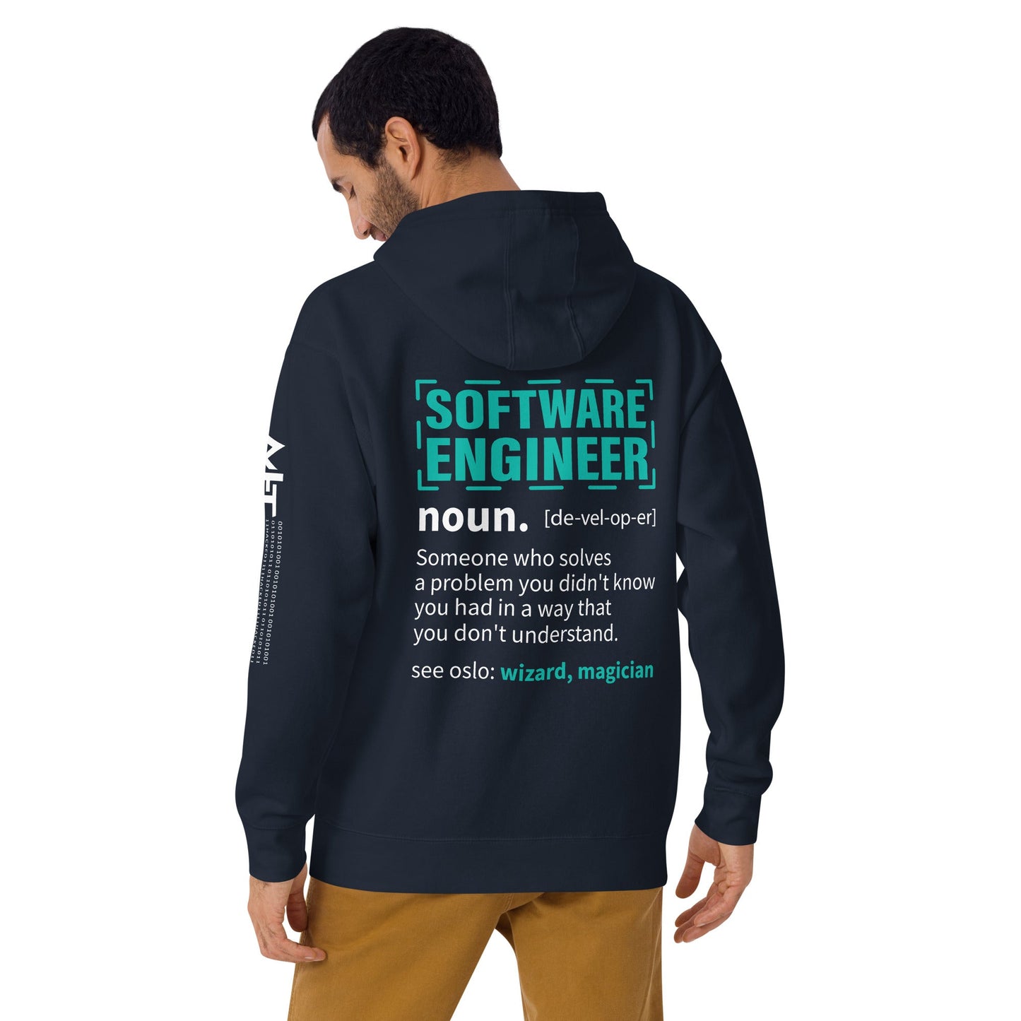 Software Engineer Def : Blue Unisex Hoodie ( Back Print ) by DarkByteGear