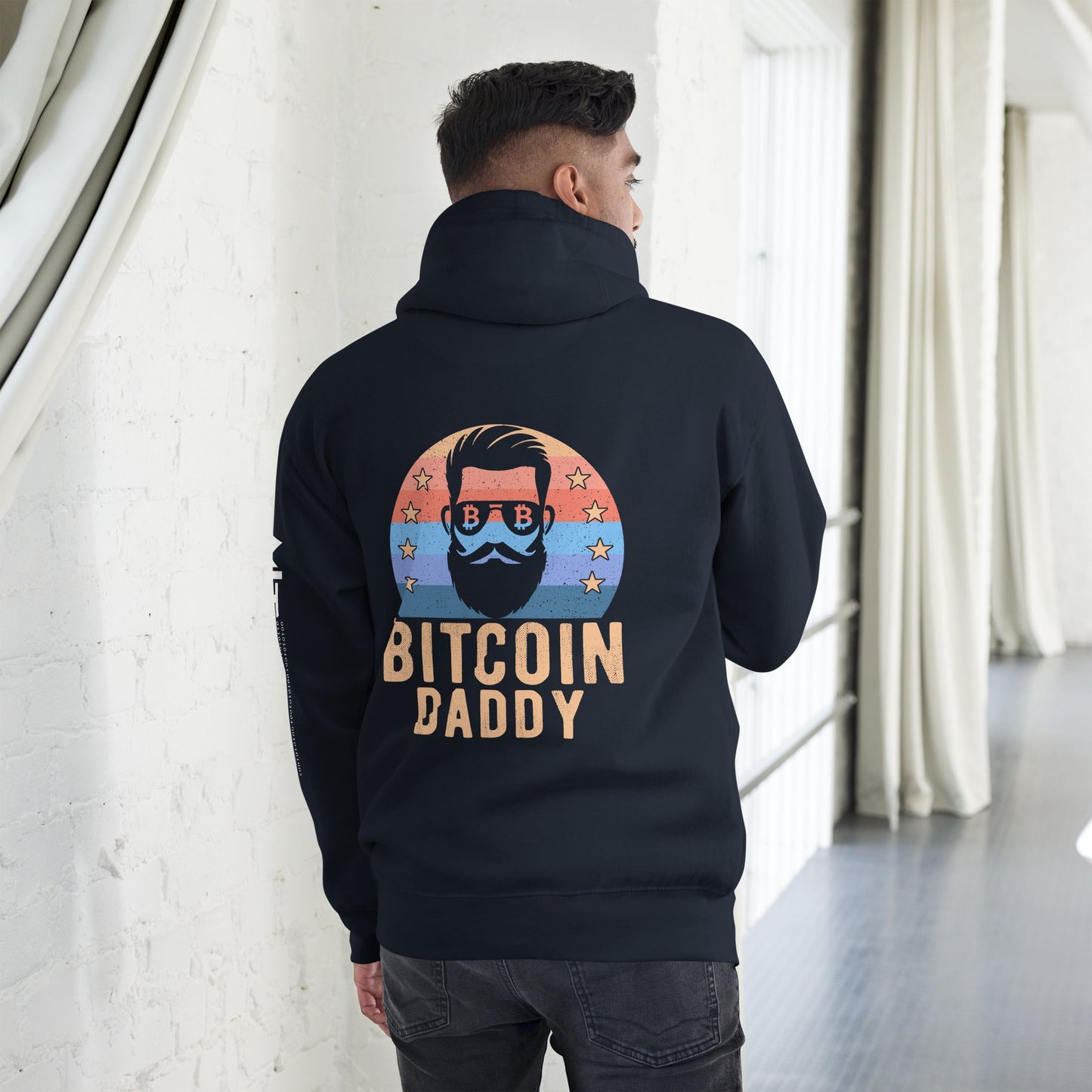Bitcoin Daddy - Unisex Hoodie ( Back Print ) by DarkByteGear