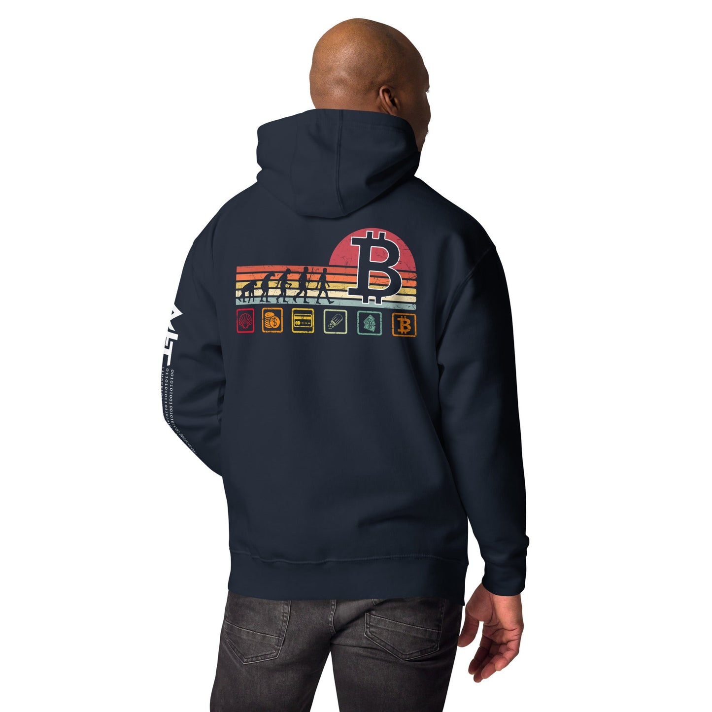 Bitcoin Evolution - Unisex Hoodie ( Back Print ) by DarkByteGear