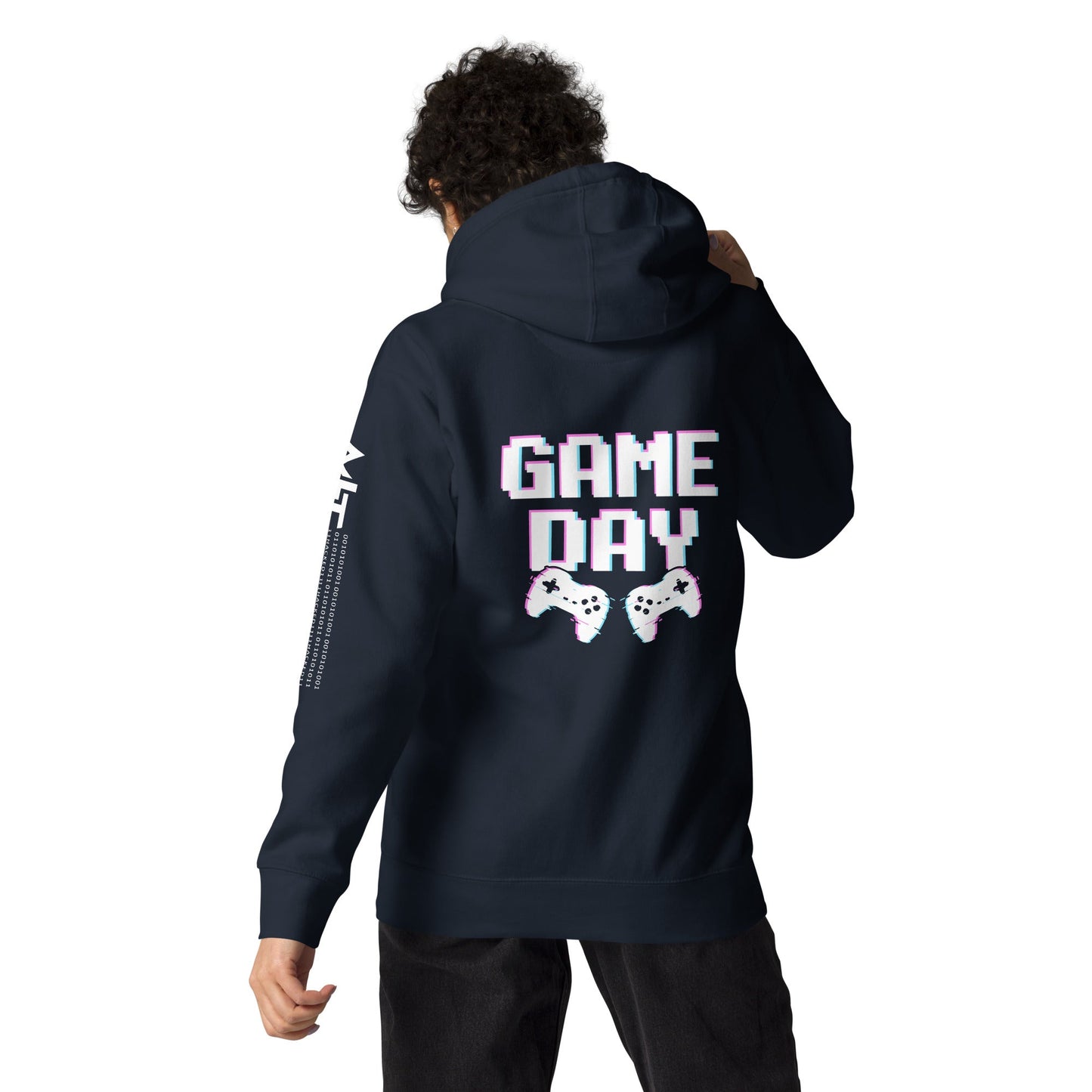 Game Day Lego White - Unisex Hoodie ( Back Print ) by DarkByteGear