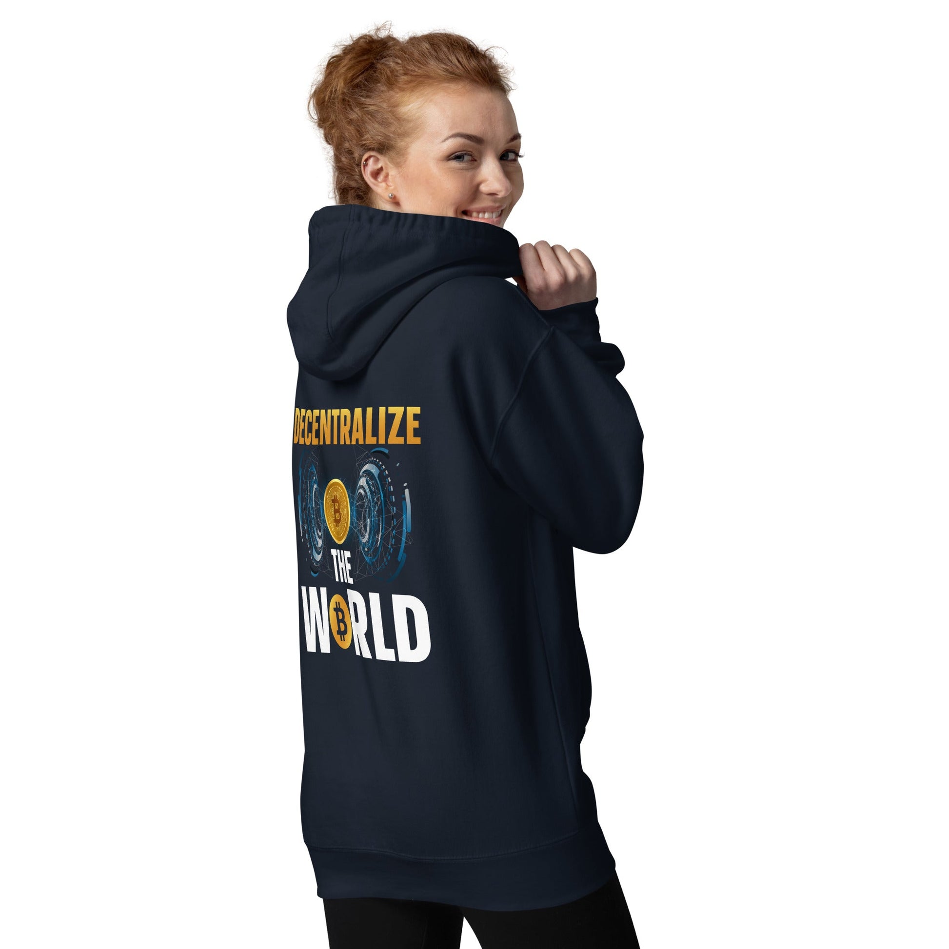 Decentralize the World - Unisex Hoodie ( Back Print ) by DarkByteGear