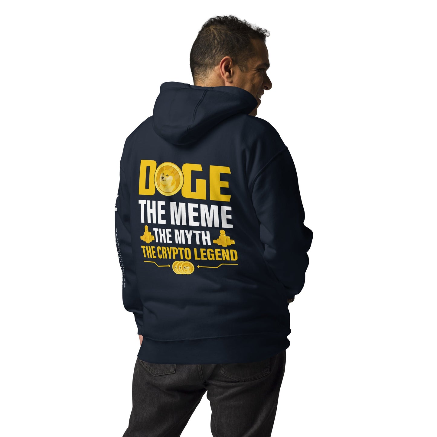 Doge the Meme, the Myth, the Crypto Legend - Unisex Hoodie ( Back Print ) by DarkByteGear