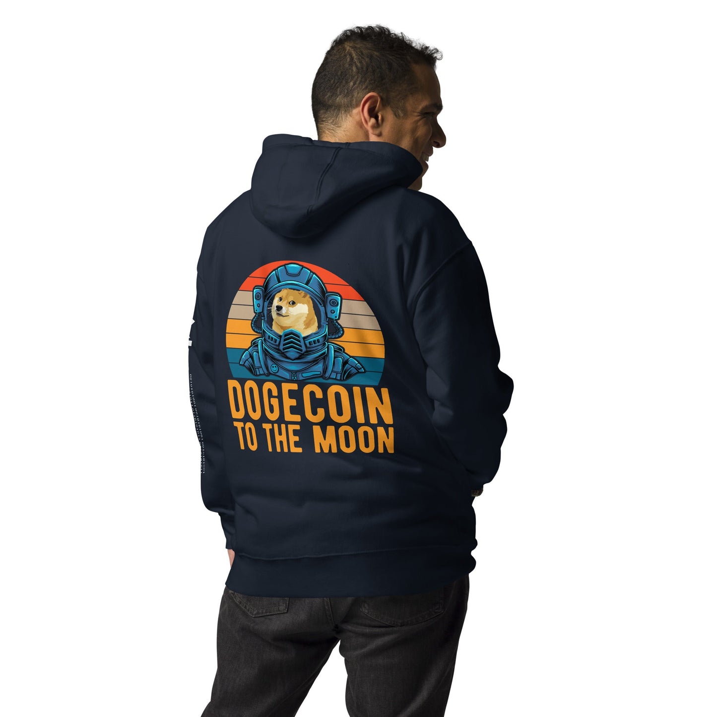 Doge Coin to the Moon - Unisex Hoodie ( Back Print ) by DarkByteGear