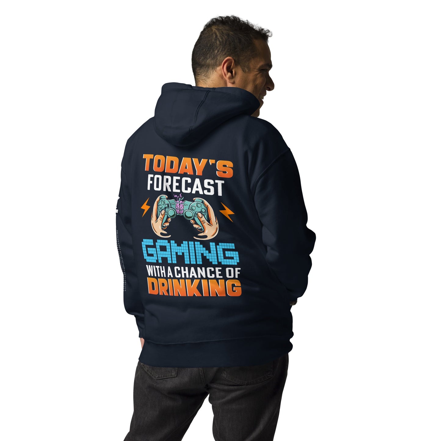 Games: the Only legal place to Kill Stupid People ( orange text ) - Unisex Hoodie ( Back Print ) by DarkByteGear
