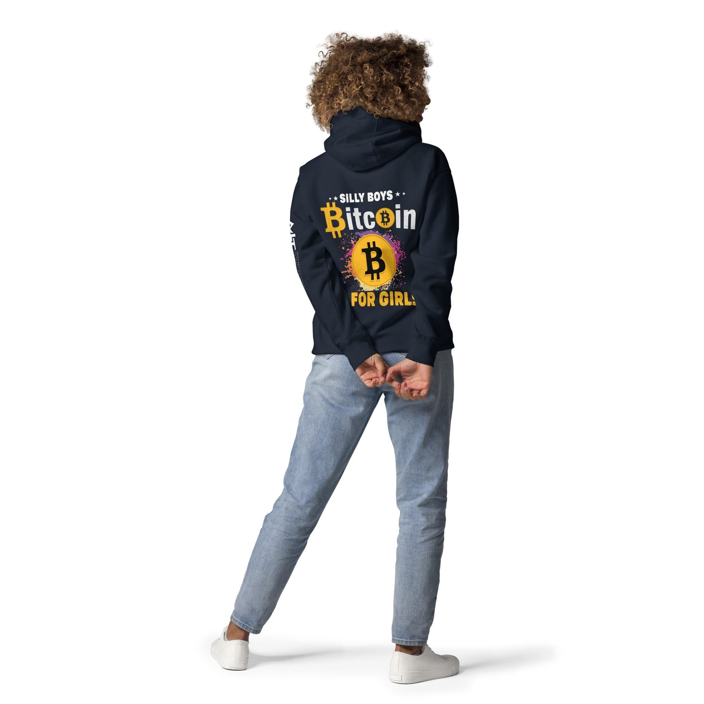 *Silly Boys* : BTC is for Girls - Unisex Hoodie ( Back Print ) by DarkByteGear