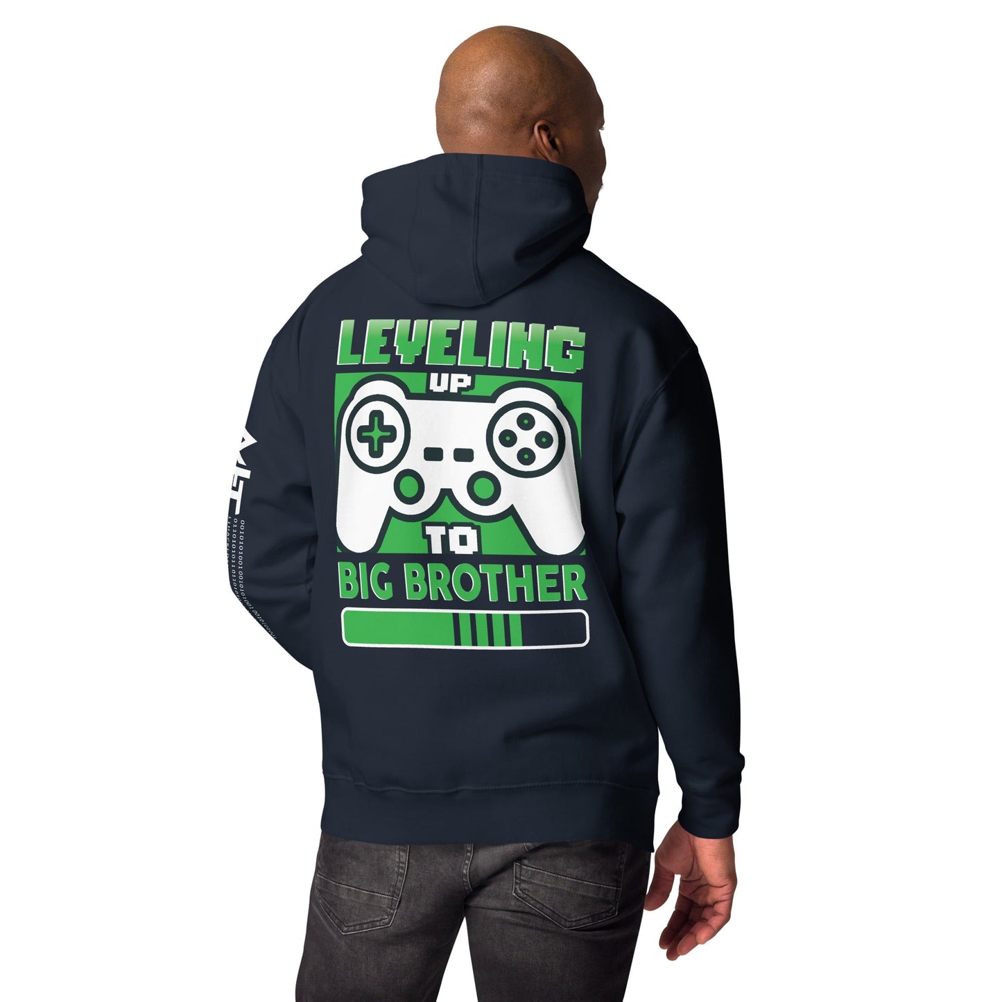 Levelling Up to Big Brother - Unisex Hoodie ( Back Print ) by DarkByteGear