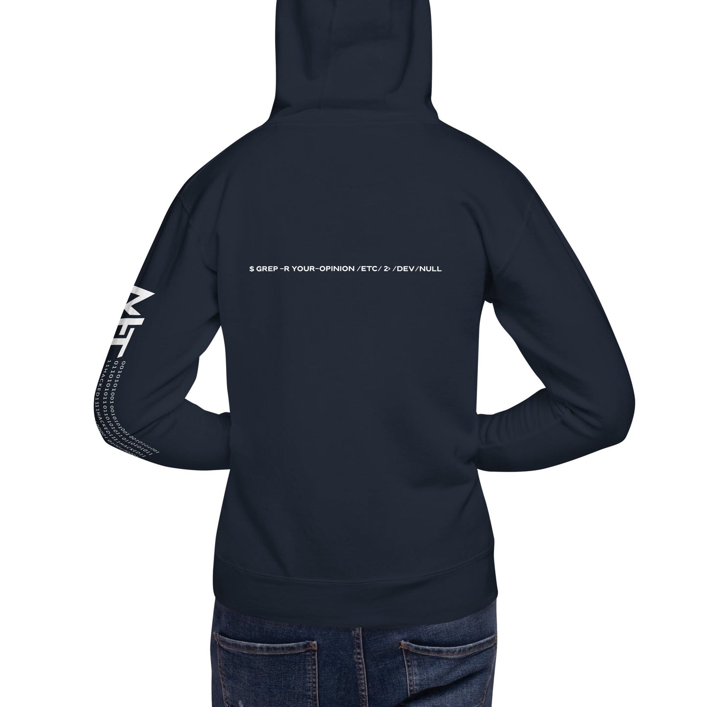Grep r your Opinion etc 2 devnull V2 - Unisex Hoodie ( Back Print ) by DarkByteGear