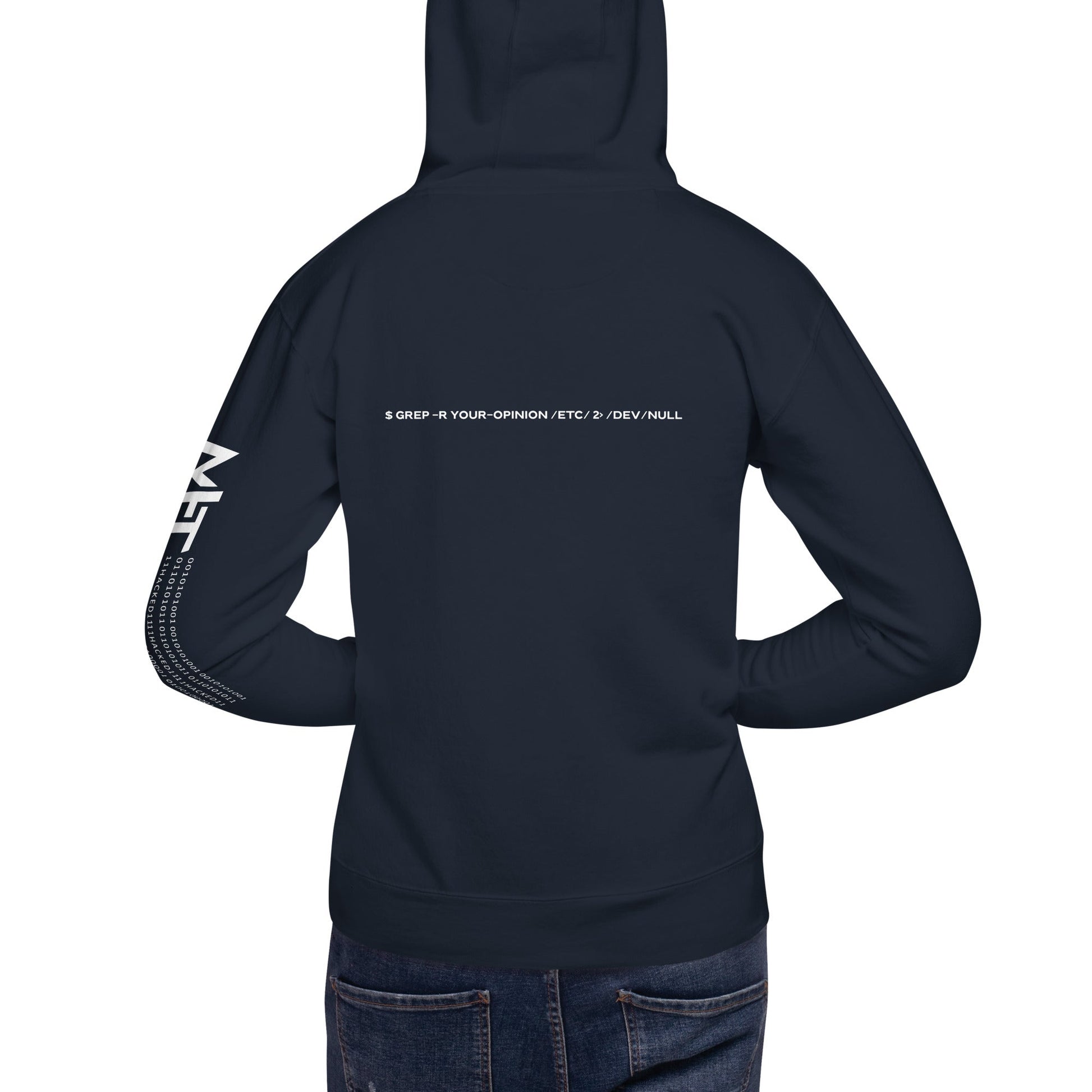Grep r your Opinion etc 2 devnull V2 - Unisex Hoodie ( Back Print ) by DarkByteGear