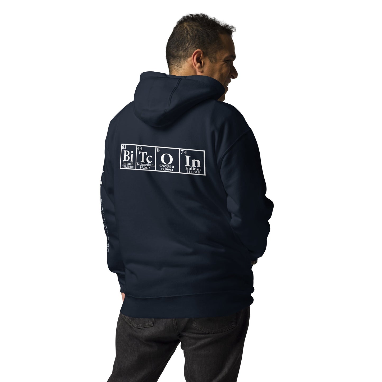 Bitcoin Periodic Table Unisex Hoodie ( Back Print ) by DarkByteGear