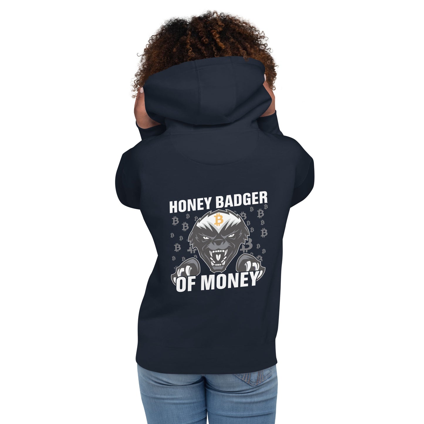 Honey Badger of Money - Unisex Hoodie ( Back Print ) by DarkByteGear
