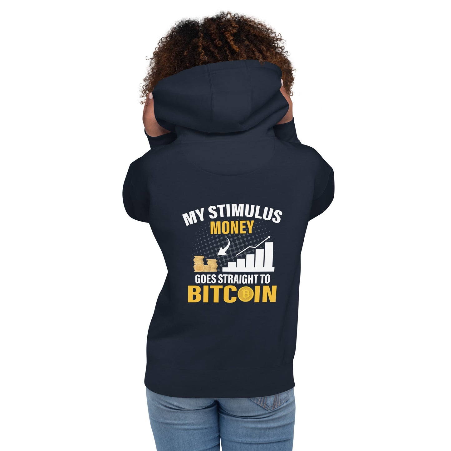 My Stimulus Money Goes Straight to Bitcoin Unisex Hoodie by DarkByteGear