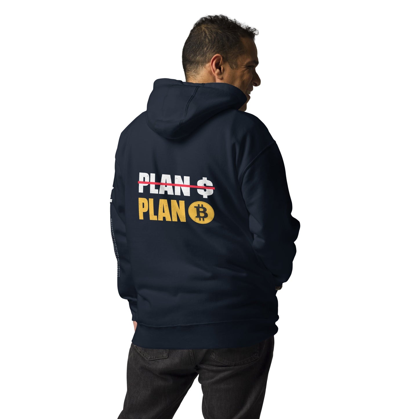 No Plan $, but Plan Bitcoin Unisex Hoodie ( Back Print ) by DarkByteGear