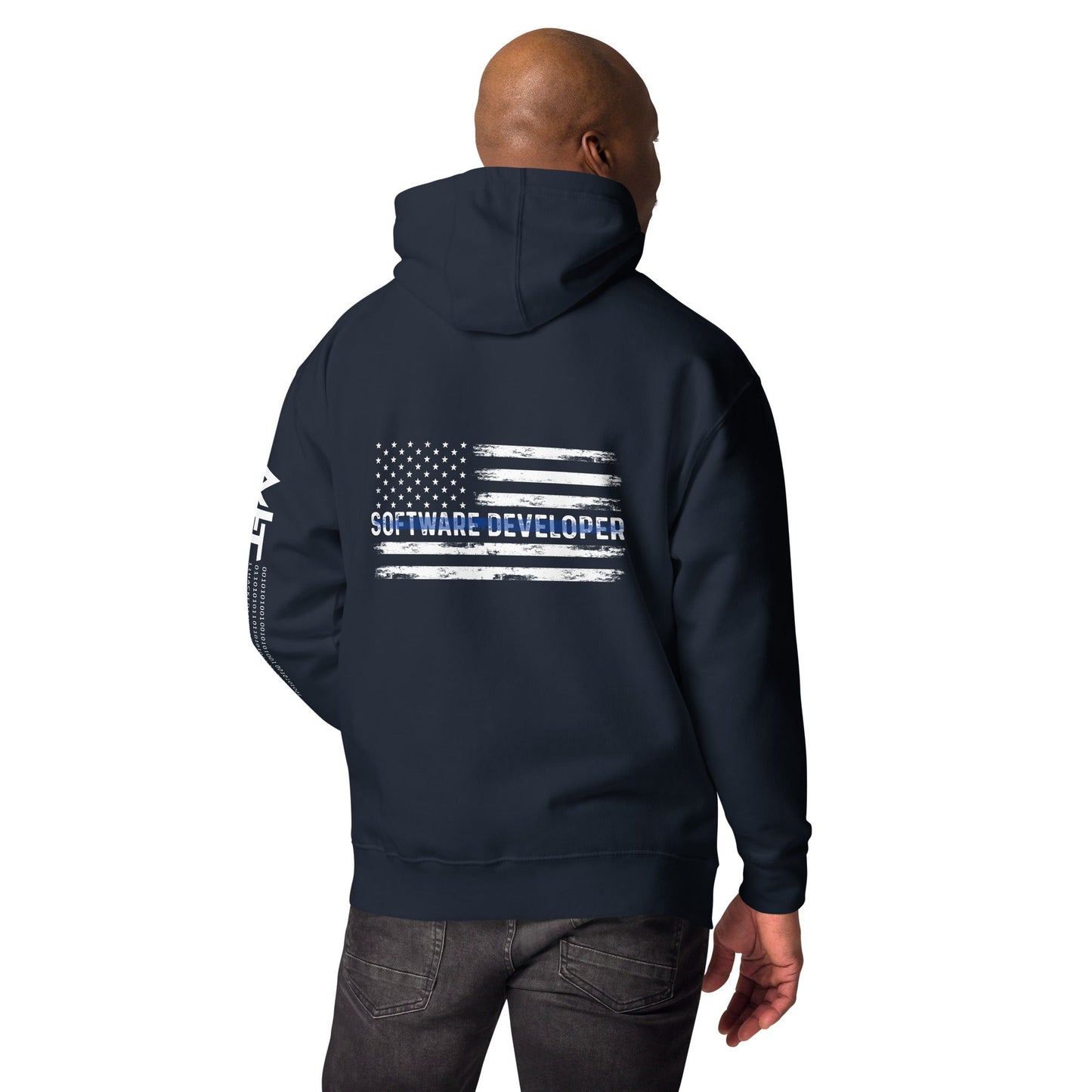 Patriotic Software Developer - Unisex Hoodie ( Back Print ) by DarkByteGear