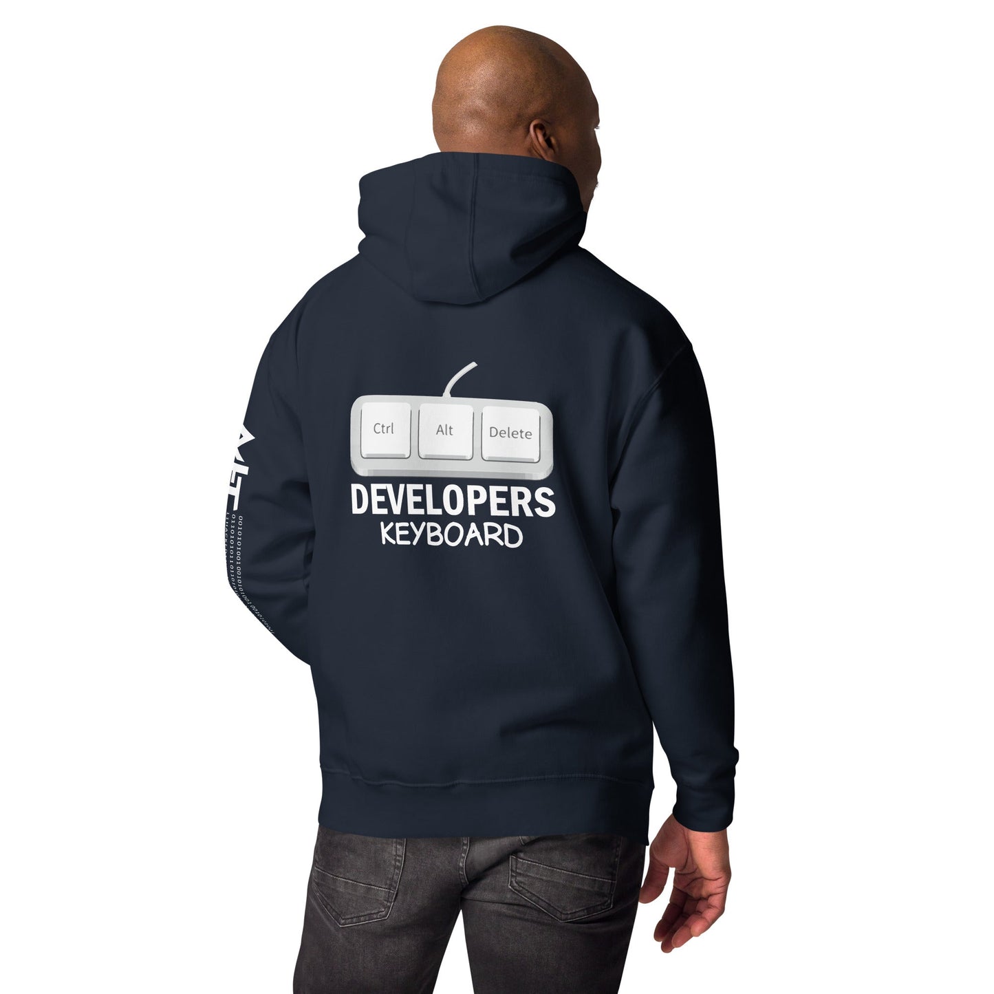 Ctrl+Alt+Del Developer Keyboard - Unisex Hoodie ( Back Print ) by DarkByteGear