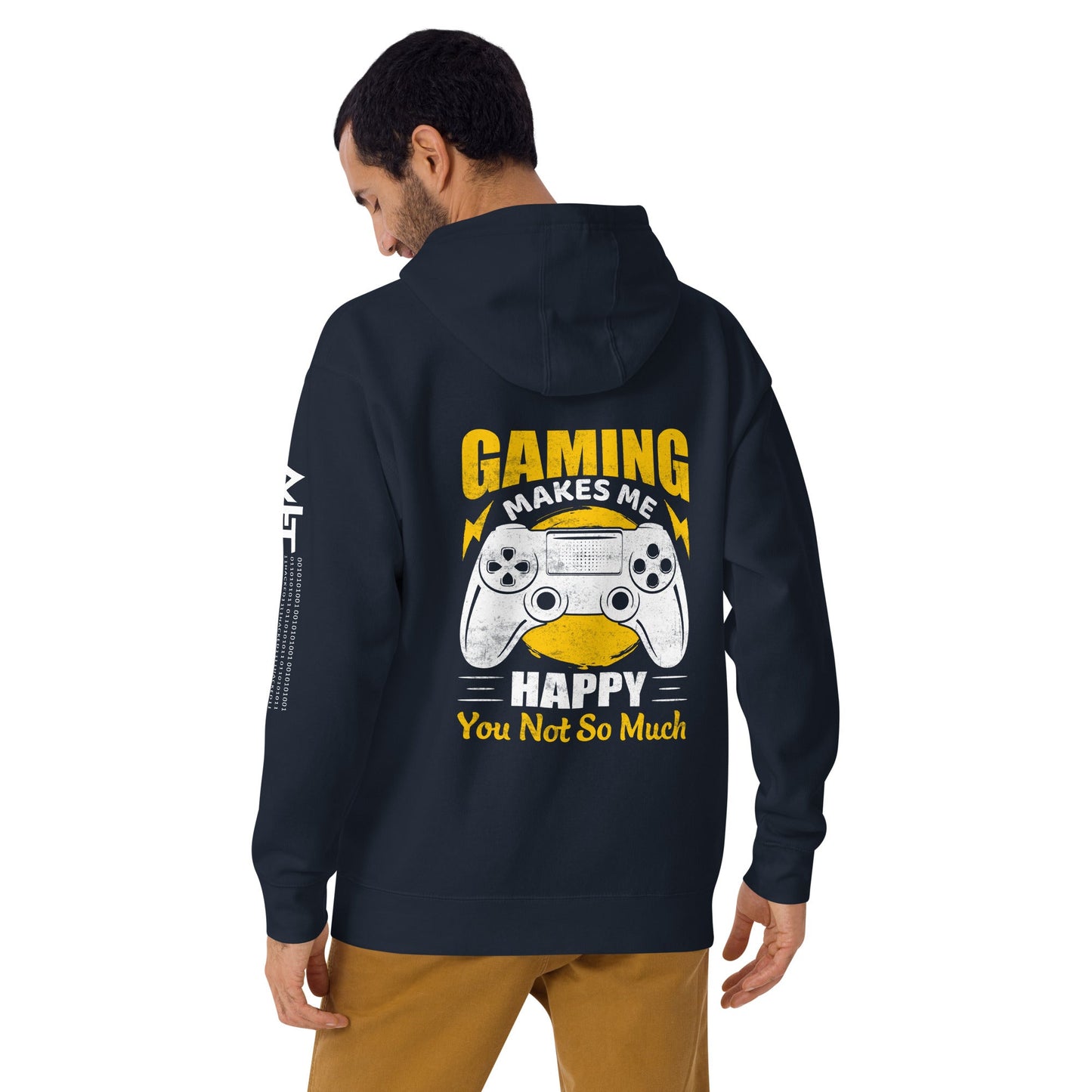 Gaming Makes me Happy (MAHFUZ) - Unisex Hoodie ( Back Print ) by DarkByteGear
