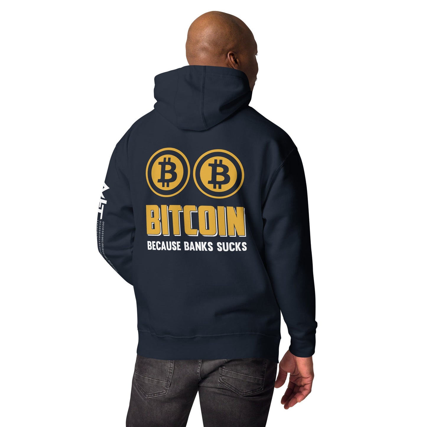 Bitcoin because Banks suck Unisex Hoodie ( Back Print ) by DarkByteGear