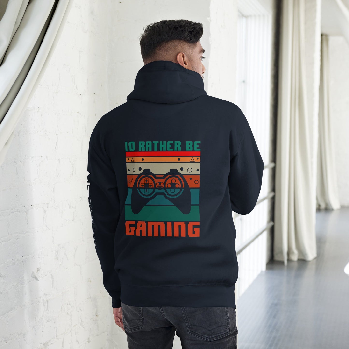 I'd rather be Gaming - Unisex Hoodie ( Back Print ) by DarkByteGear