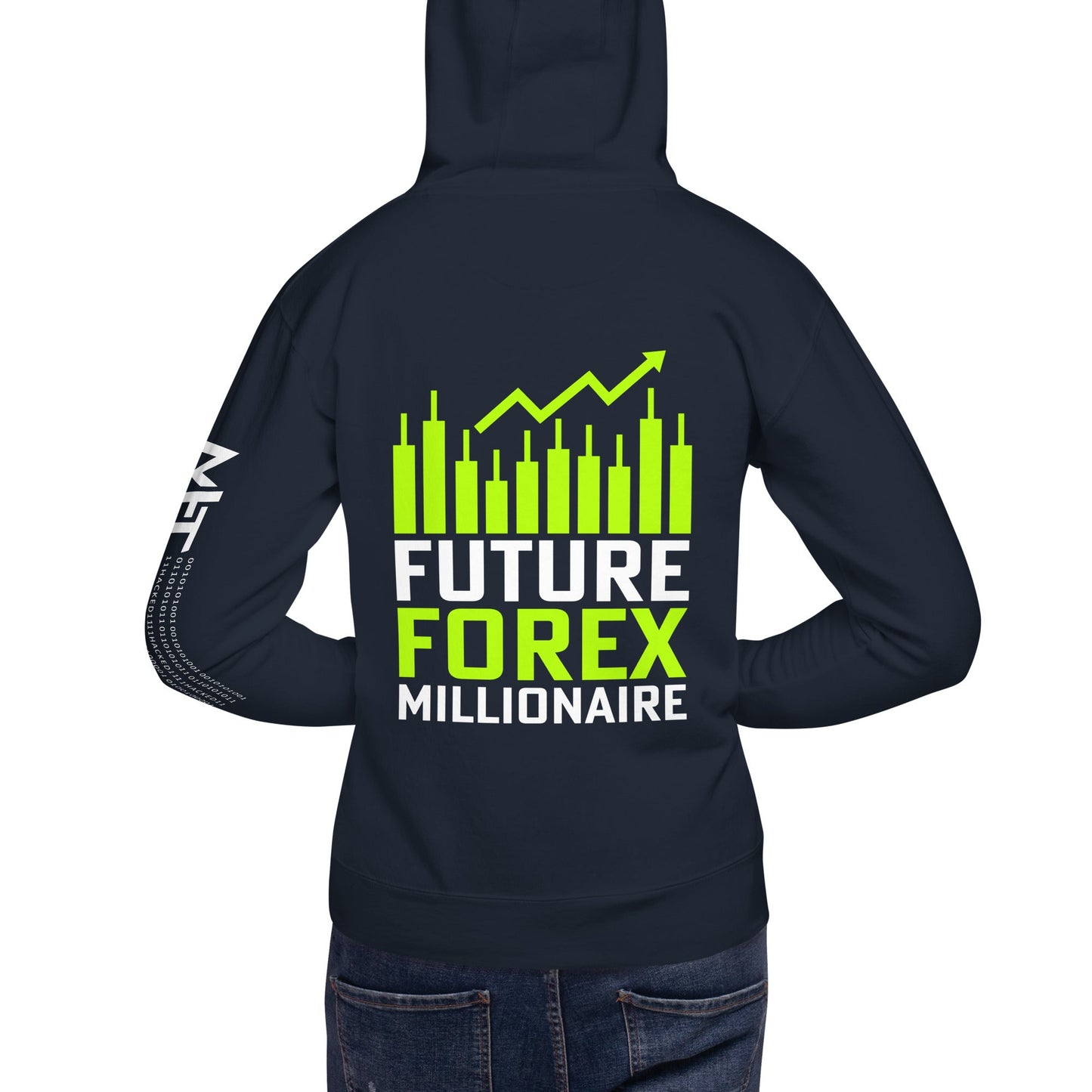 Future Forex Millionaire - Unisex Hoodie ( Back Print ) by DarkByteGear