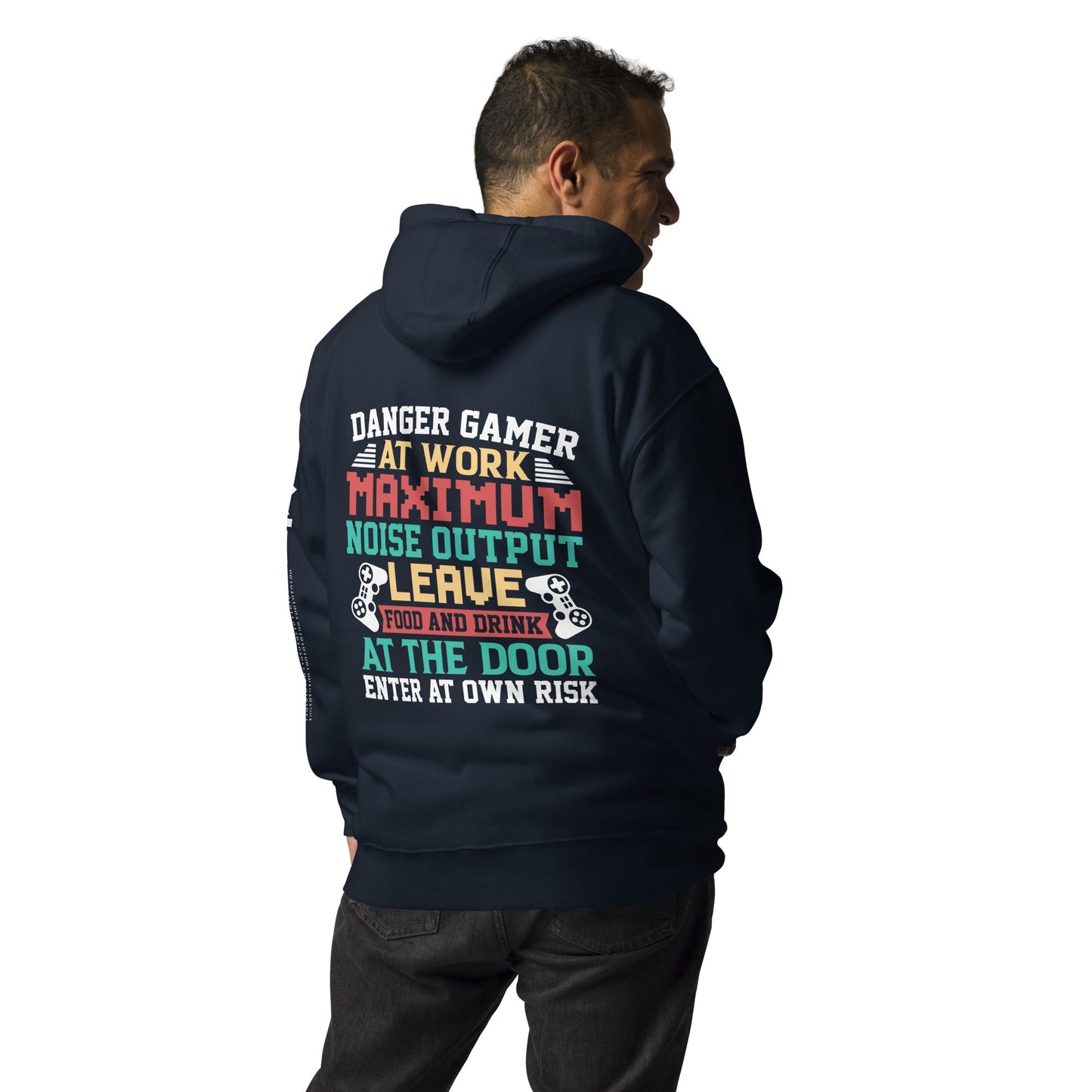 Danger Gamer Enter At Own Risk - Unisex Hoodie ( Back Print ) by DarkByteGear