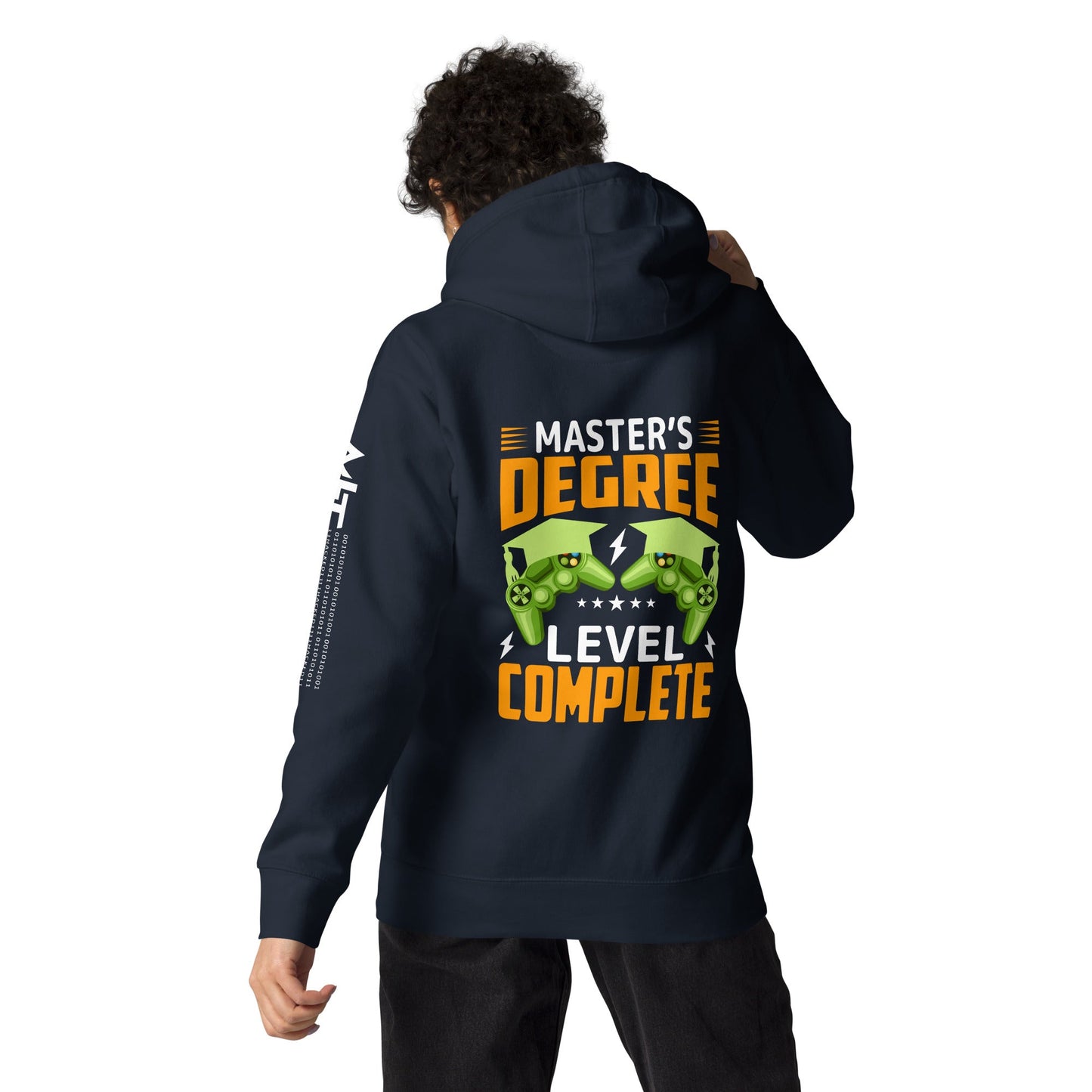 Master Degree Level Complete - Unisex Hoodie ( Back Print ) by DarkByteGear