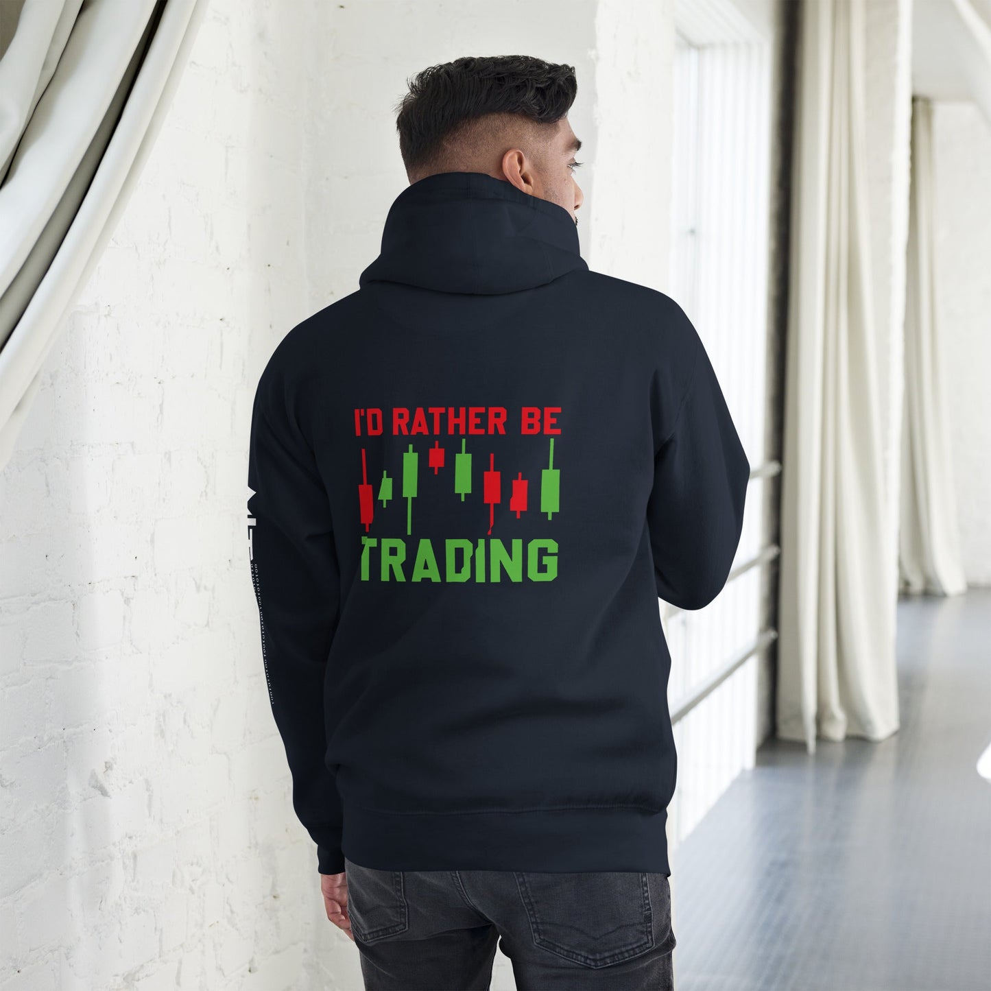 I'd rater be Trading ( Tanvir ) - Unisex Hoodie ( Back Print ) by DarkByteGear