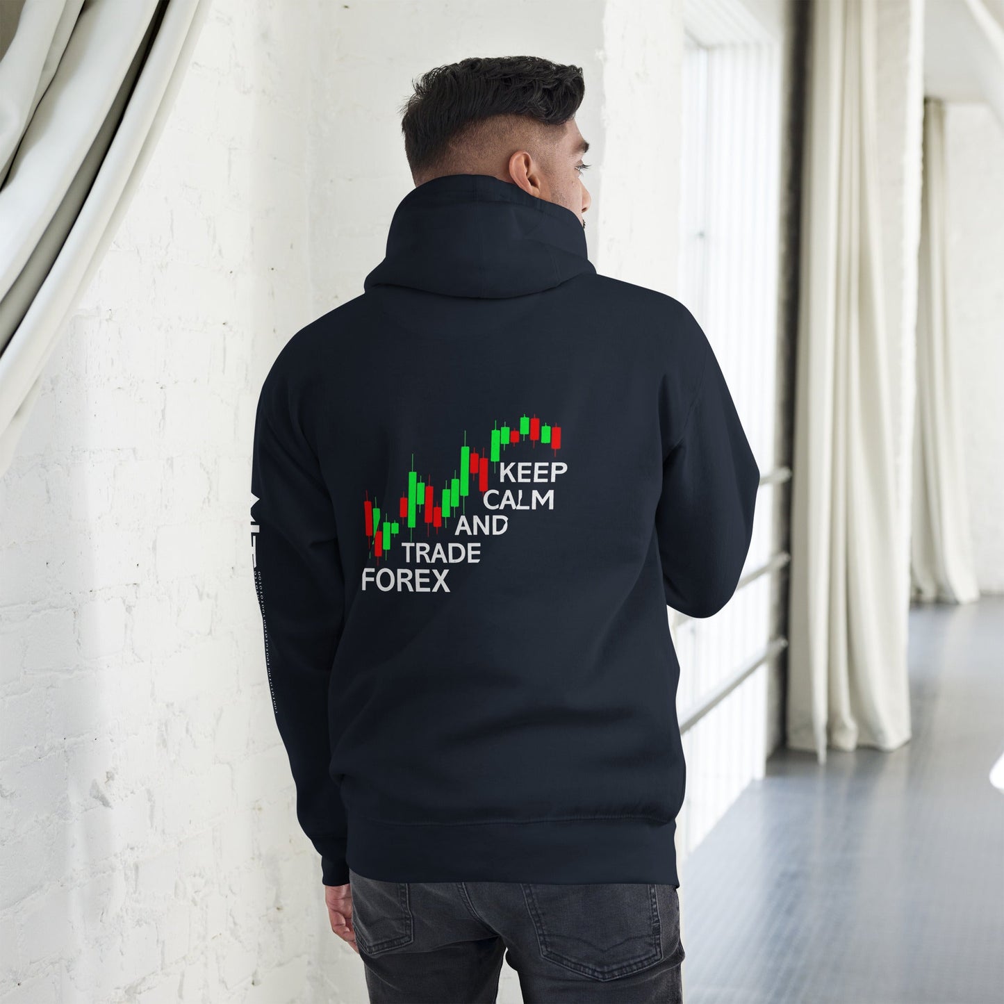 Keep Calm and Trade Forex - Unisex Hoodie ( Back Print ) by DarkByteGear