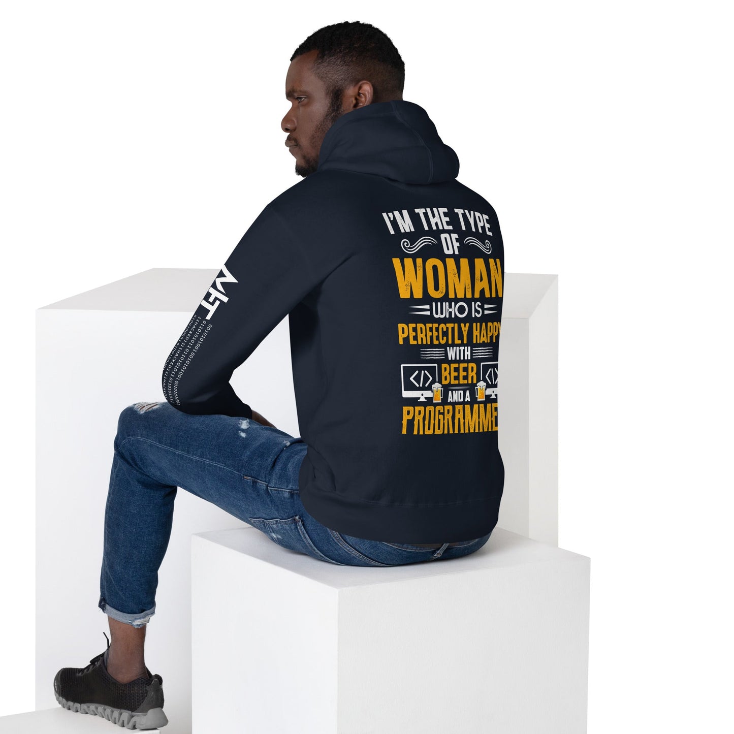 I am the Type of Woman who is perfectly happy with Beer and a Programmer - Unisex Hoodie by DarkByteGear