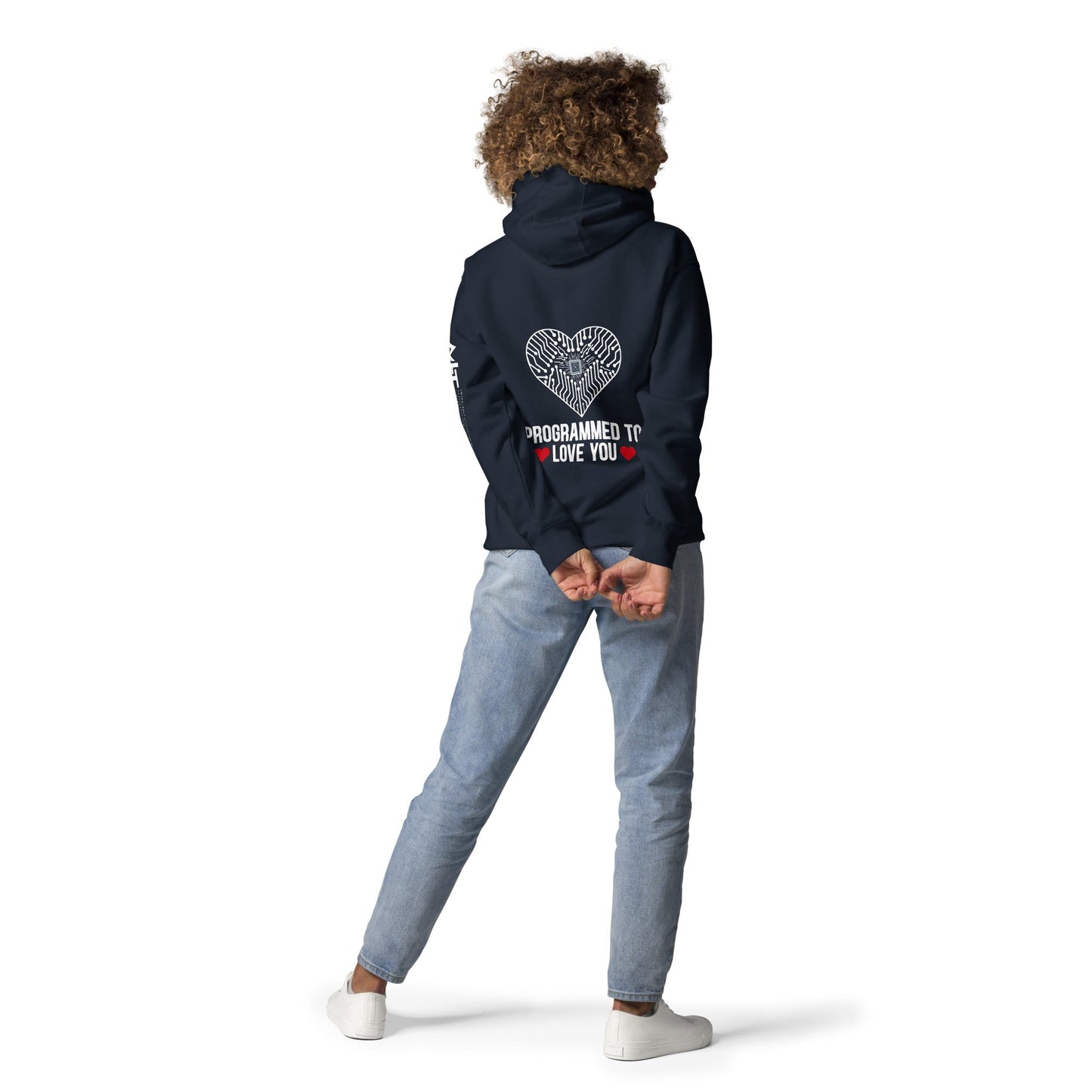 Programmed to Love you - Unisex Hoodie ( Back Print ) by DarkByteGear