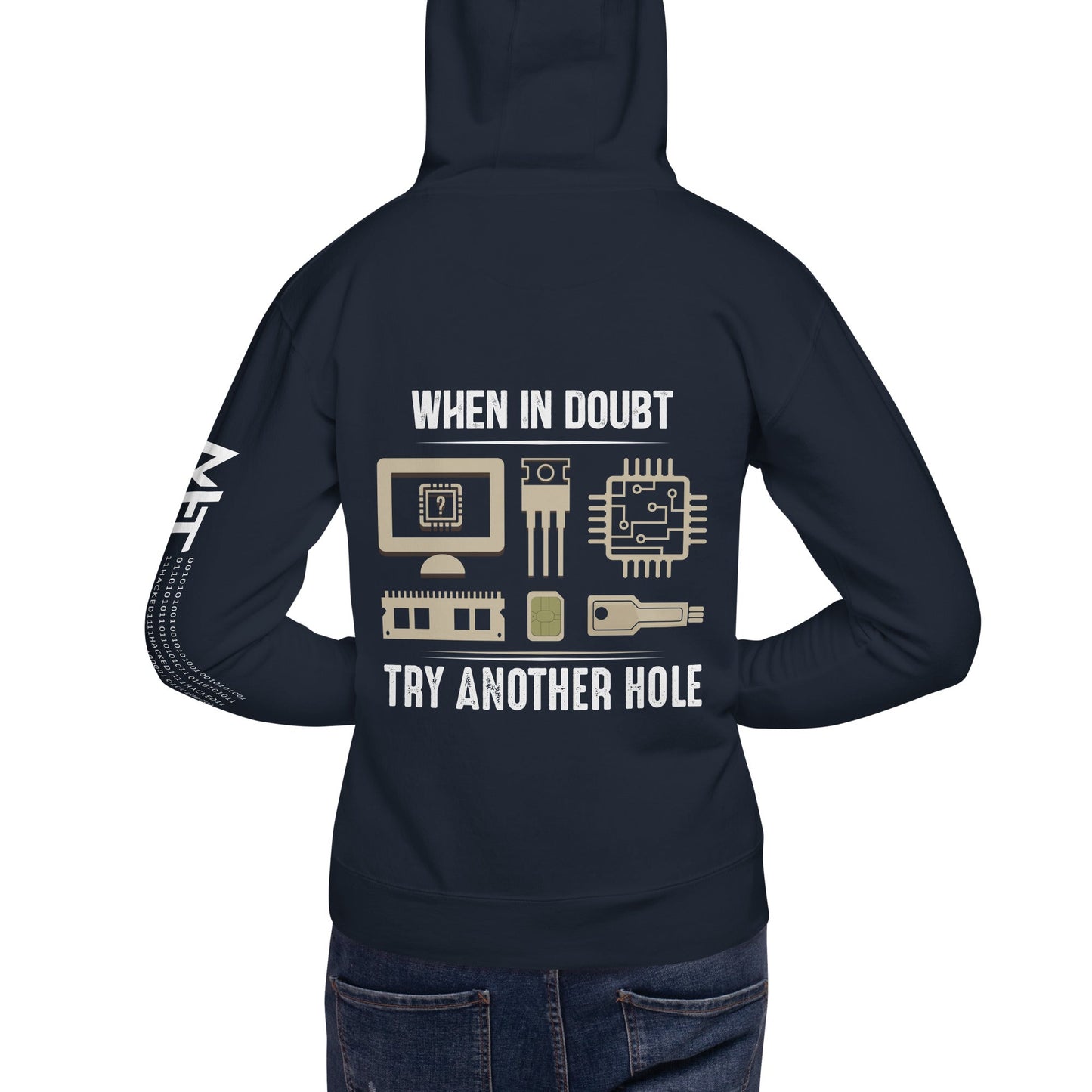 When in doubt, Try another hole V1 - Unisex Hoodie( Back Print ) by DarkByteGear