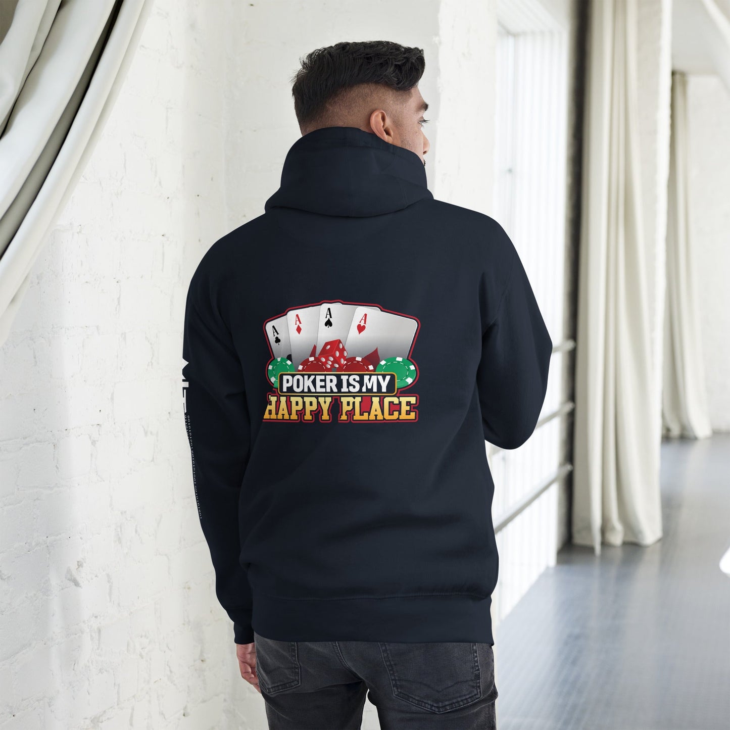 Poker Dad is like a Normal Dad but much Cooler - Unisex Hoodie ( Back Print ) by DarkByteGear