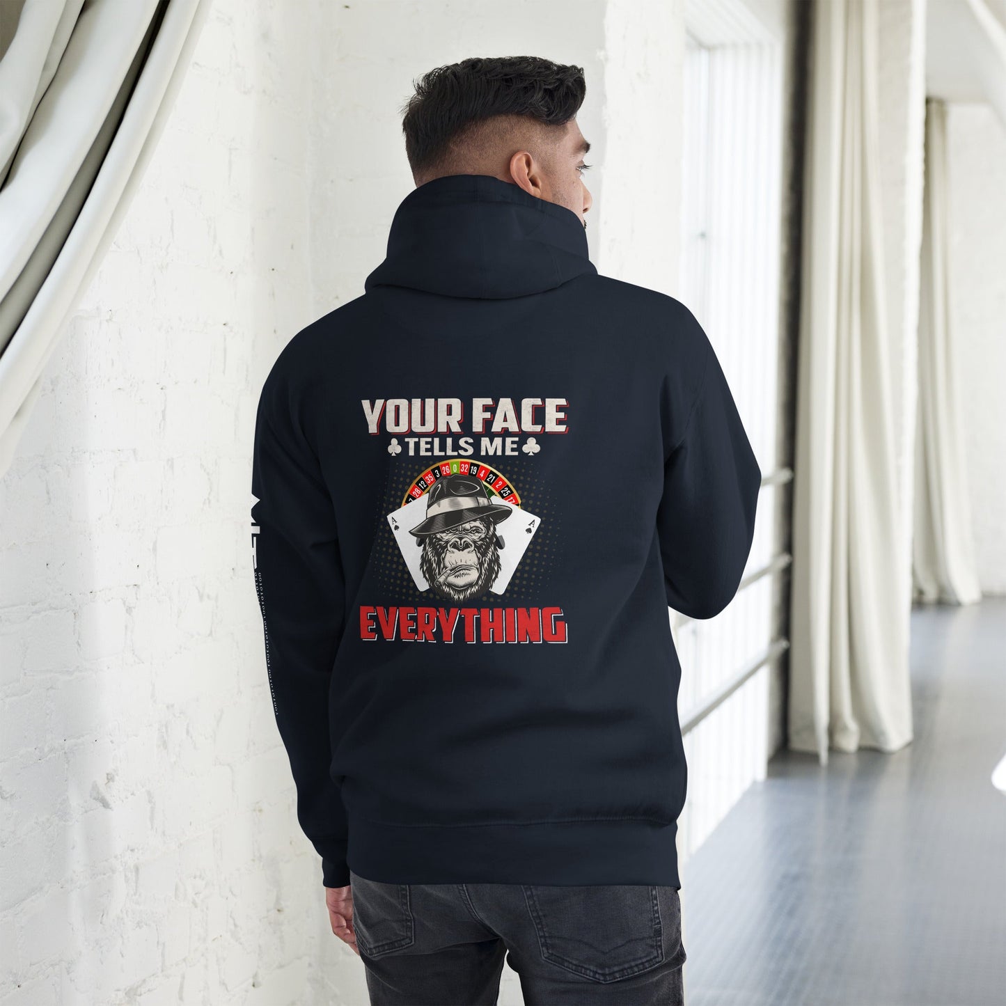 Your Face Tells me Everything - Unisex Hoodie ( Back Print ) by DarkByteGear