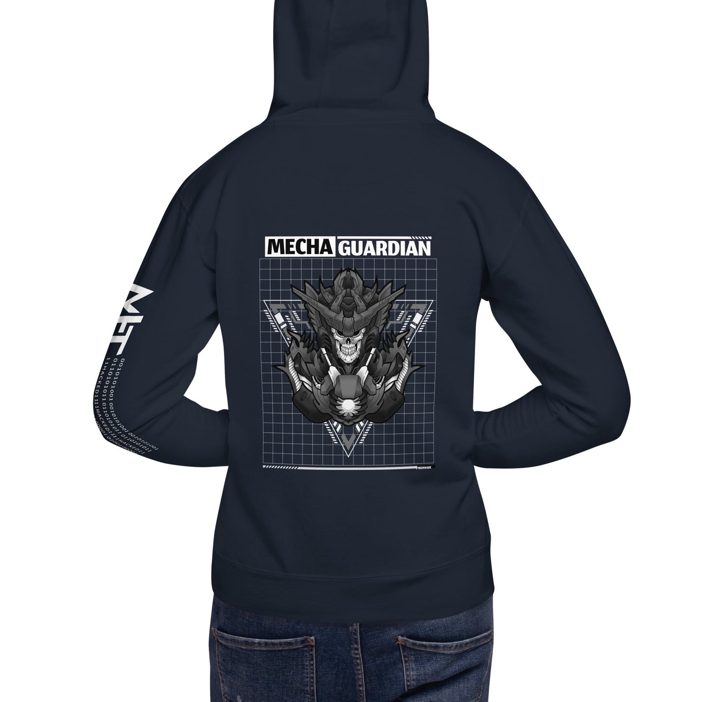 Mecha Guardian - Unisex Hoodie ( Back Print ) by DarkByteGear