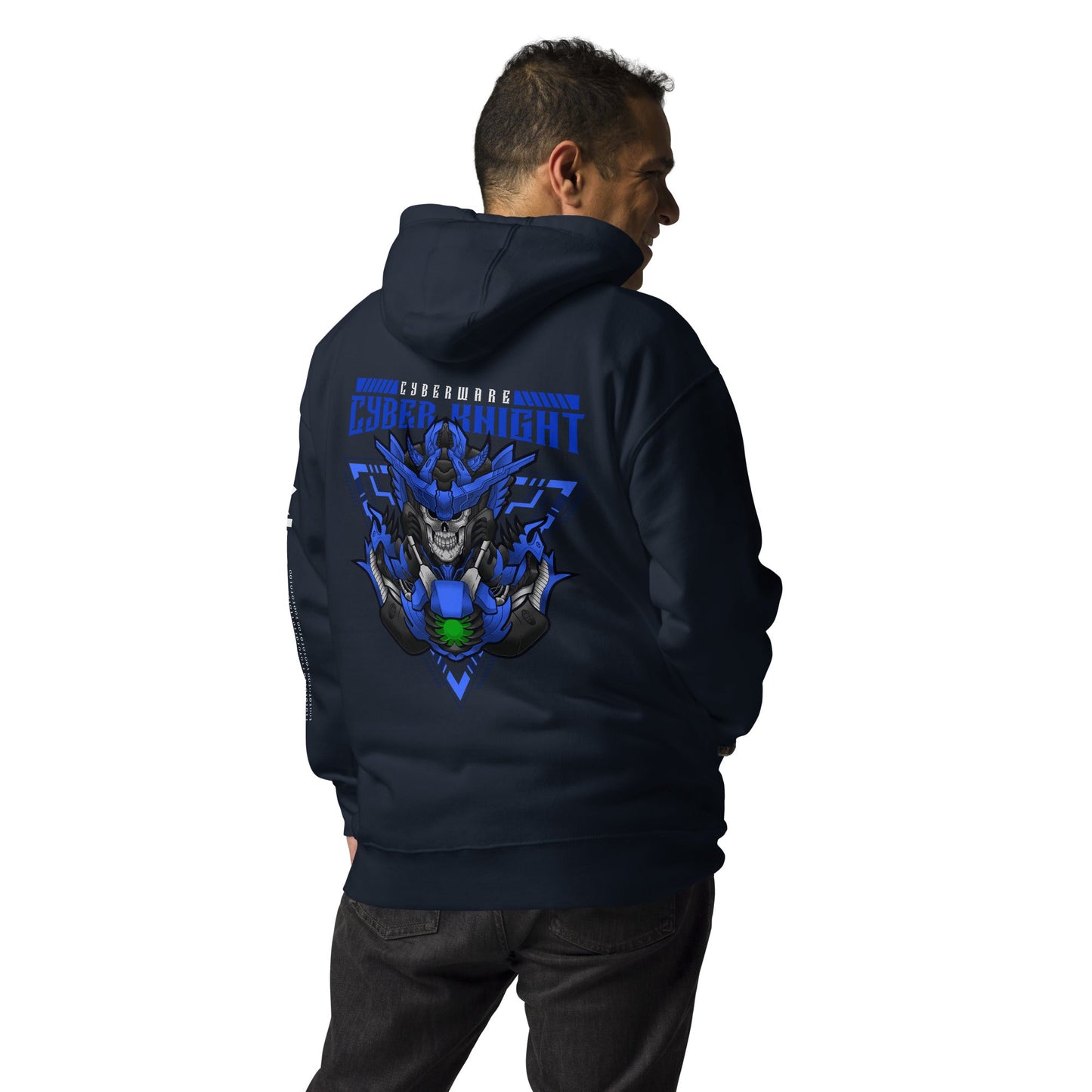 CyberWare Cyber knight - Unisex Hoodie ( Back Print ) by DarkByteGear