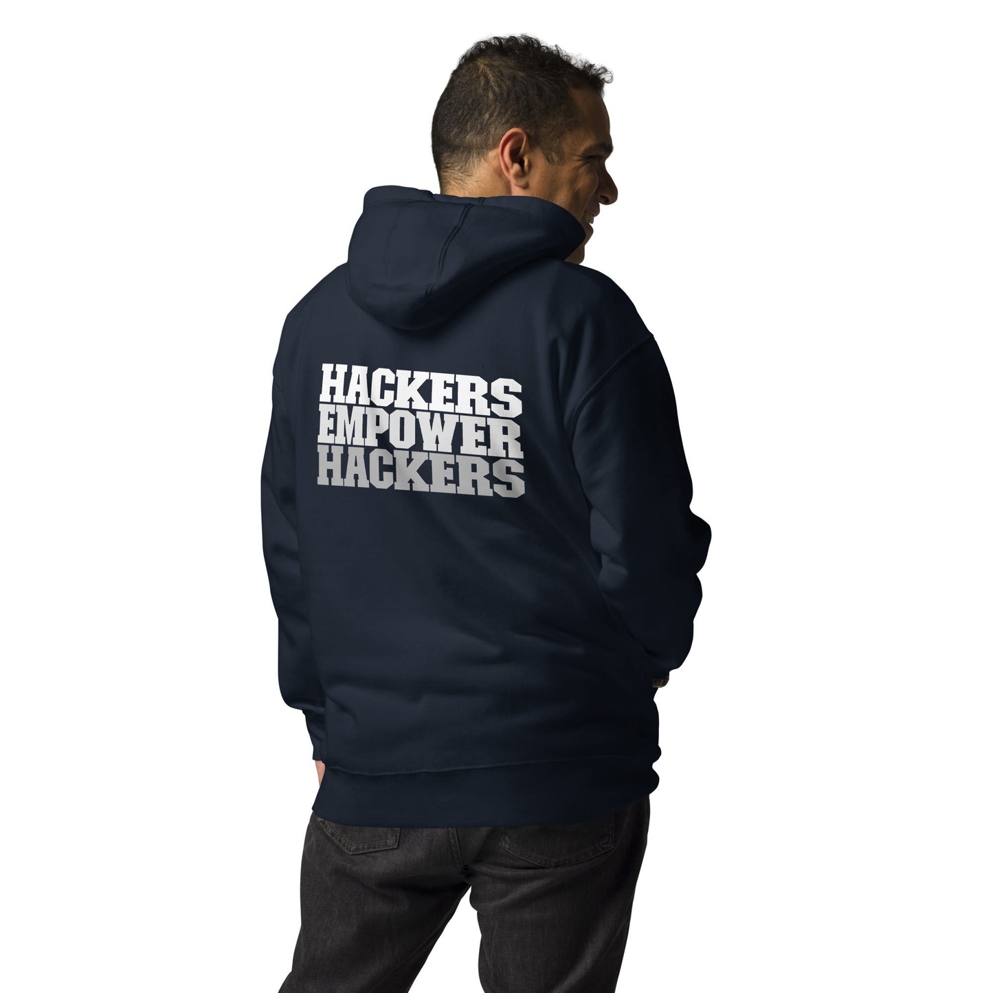 Hackers Empower Hackers V2 - Unisex Hoodie ( Back Print ) by DarkByteGear