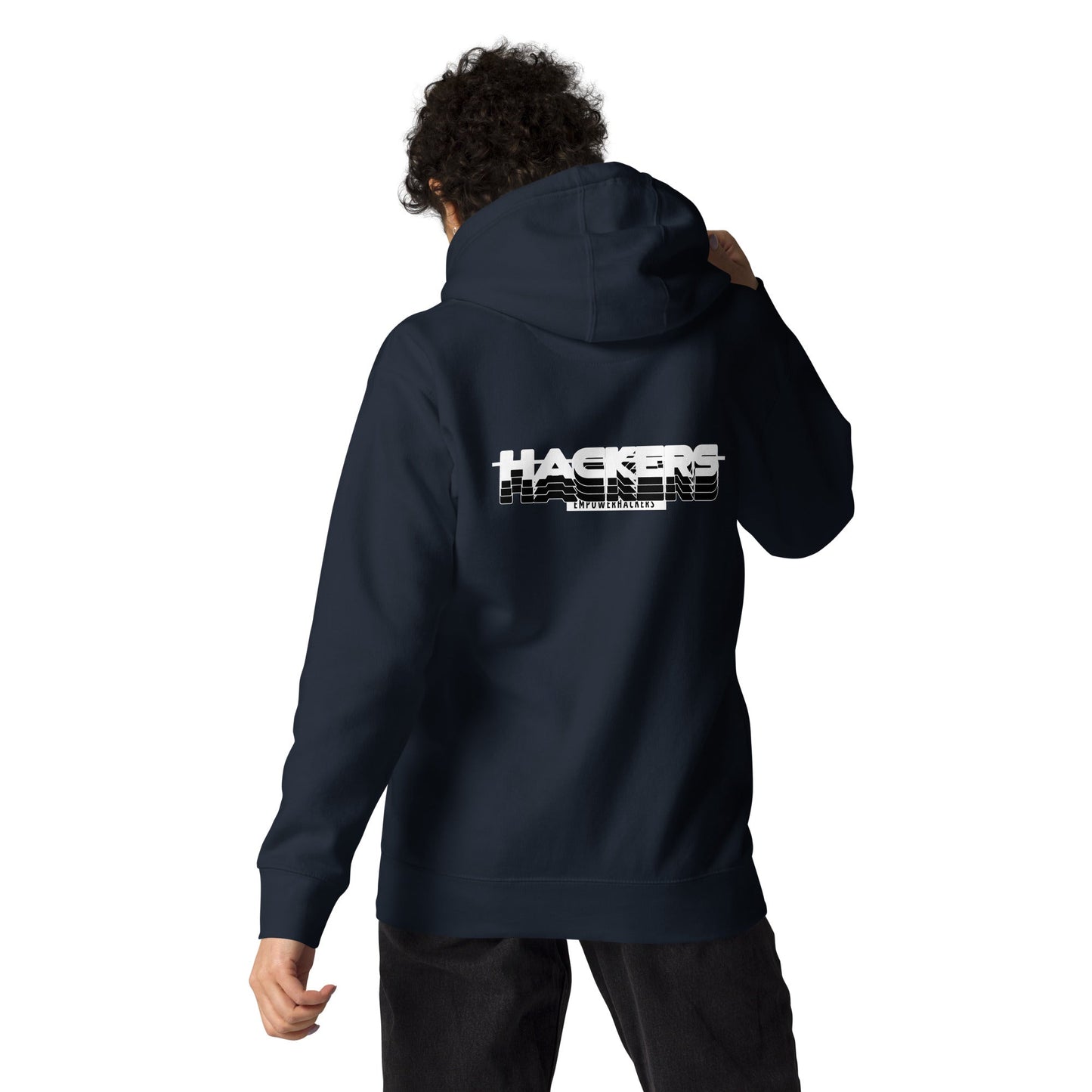 Hackers Empower Hackers V3 - Unisex Hoodie ( Back Print ) by DarkByteGear
