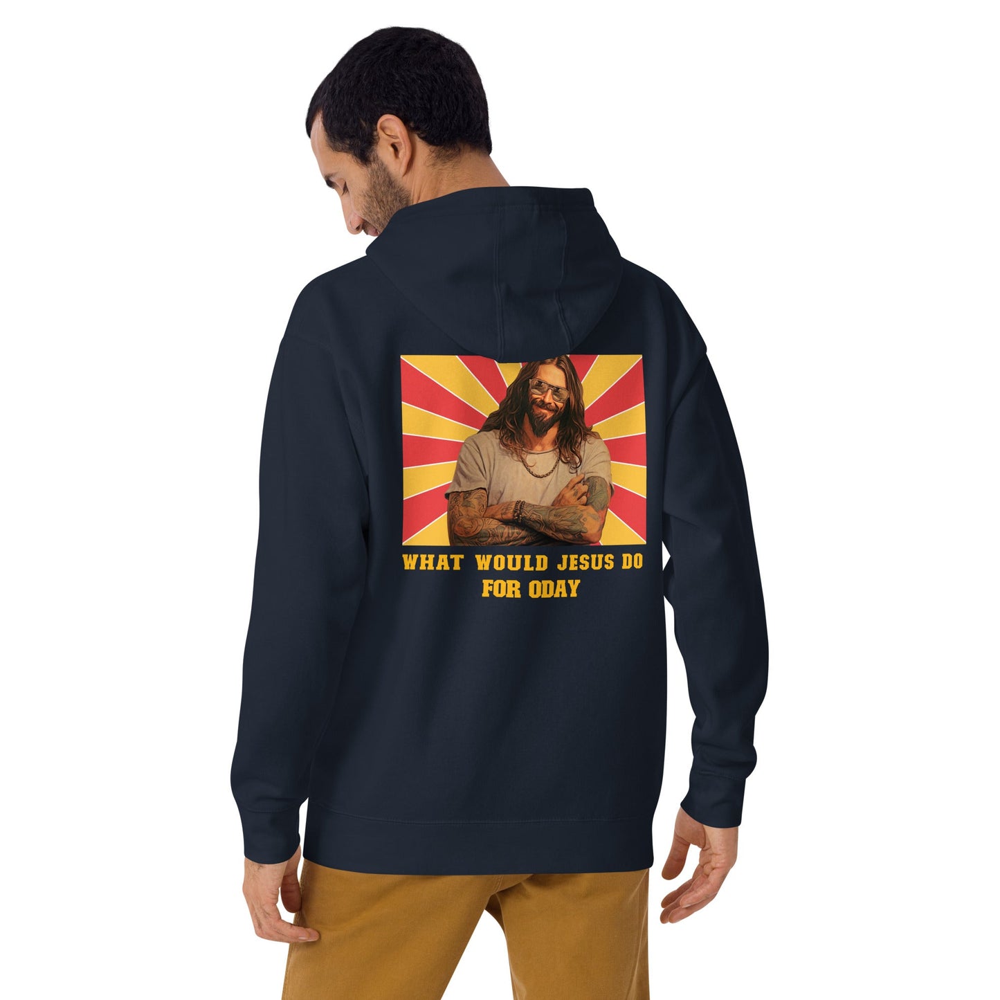 What would Jesus do for 0day v1 - Unisex Hoodie (back print) by DarkByteGear