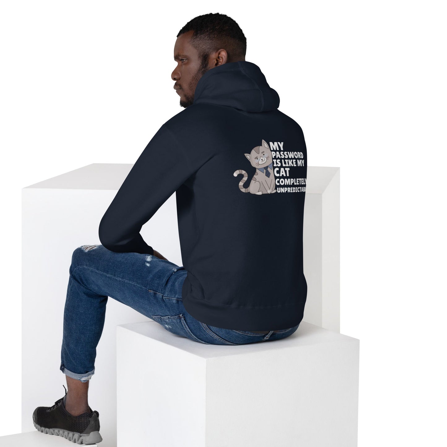 My password is like my cat completely unpredictable - Unisex Hoodie by DarkByteGear