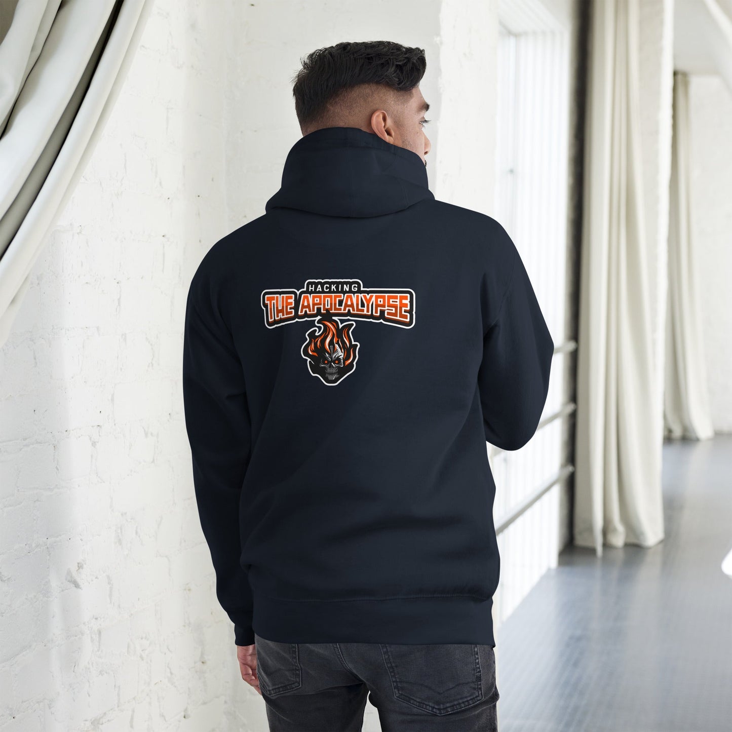 Hacking the Apocalypse V1 - Unisex Hoodie ( Back Print ) by DarkByteGear