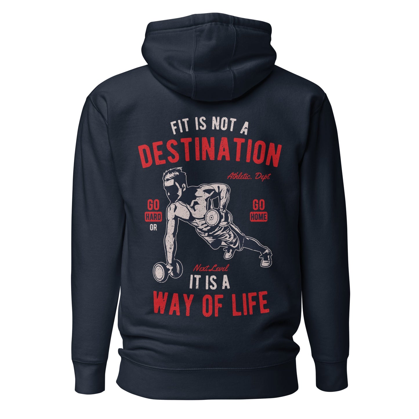 Fit is not a destination: it is a way of life - Unisex Hoodie ( Back Print ) by DarkByteGear