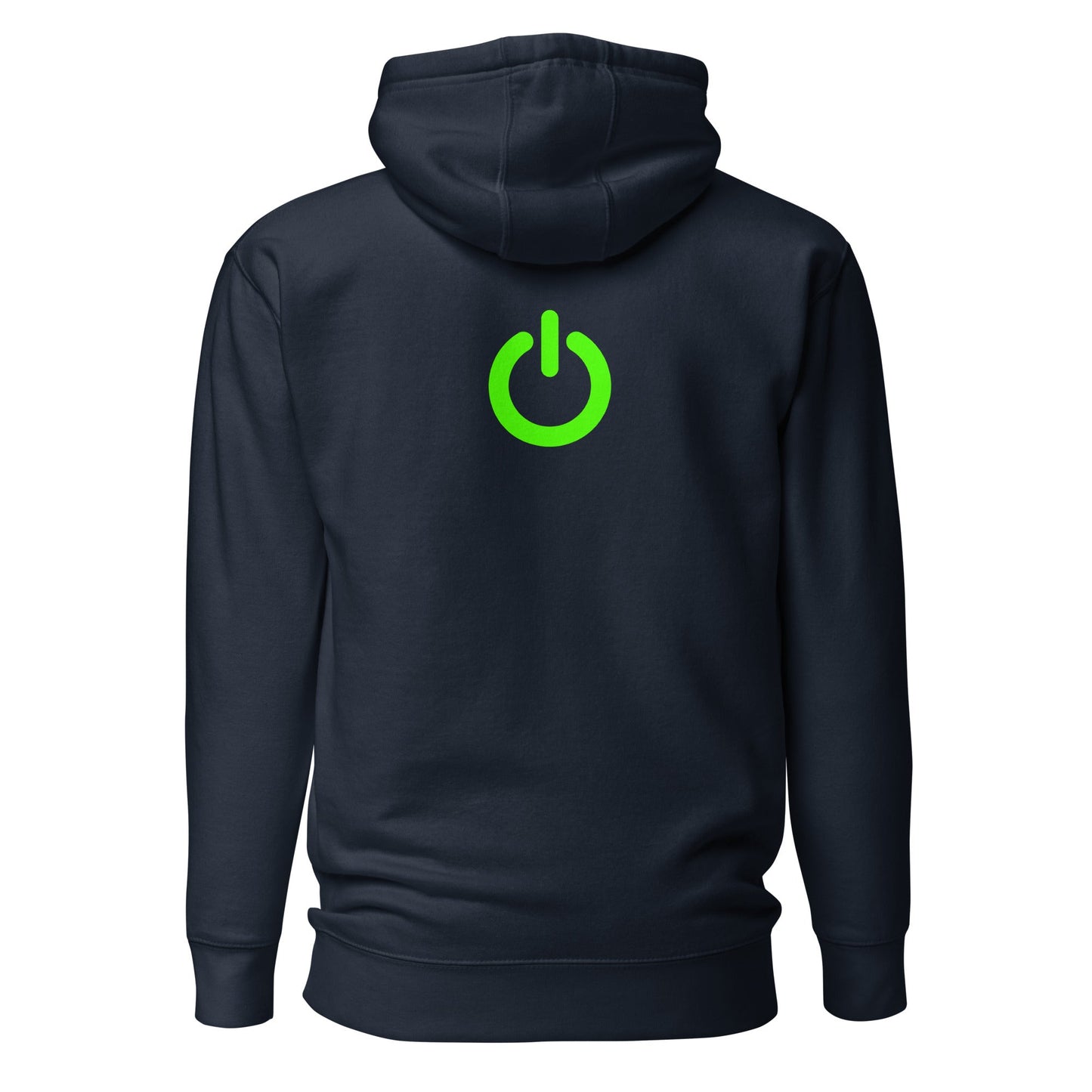 Power on - Unisex Hoodie (back print) by DarkByteGear