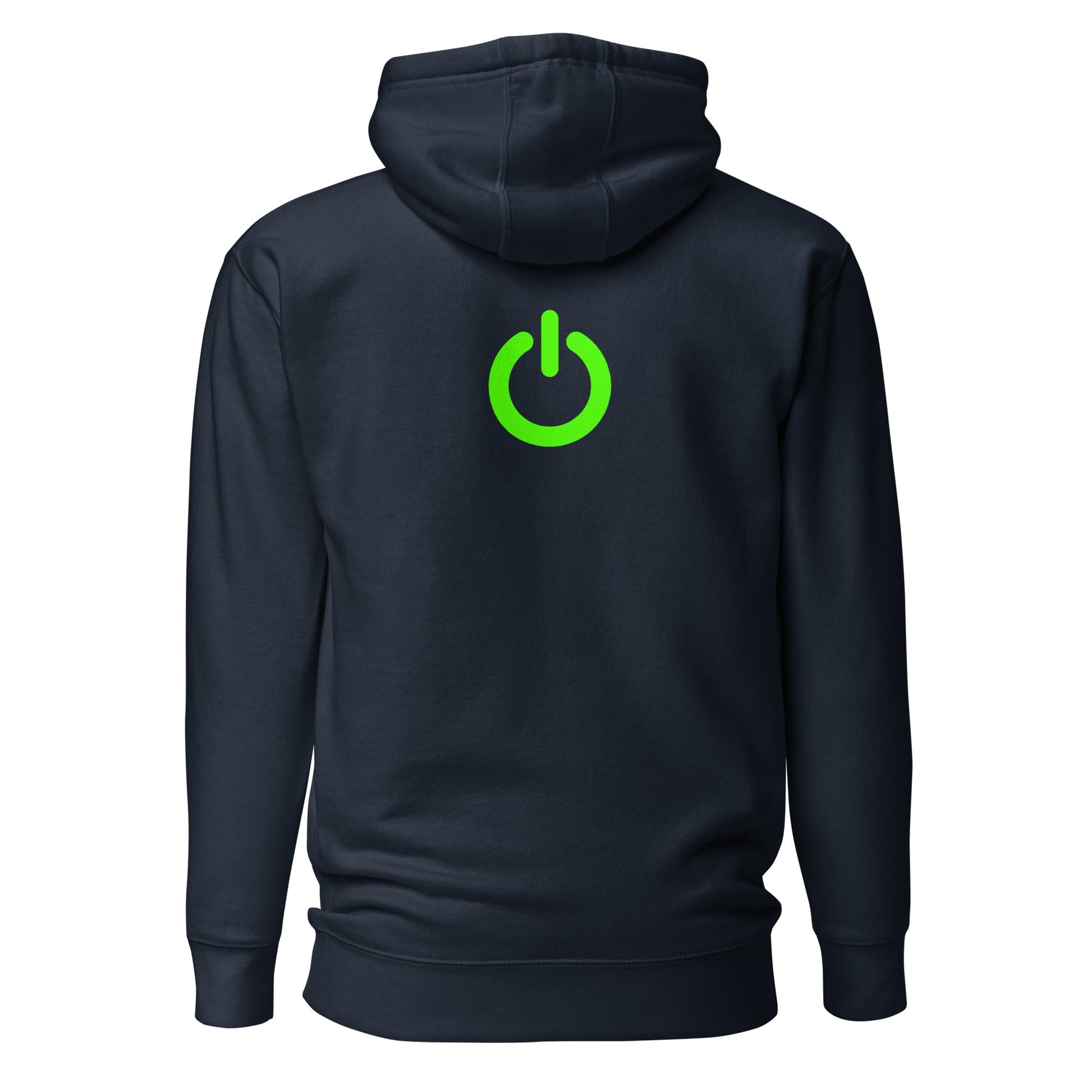 Power on - Unisex Hoodie (back print) by DarkByteGear